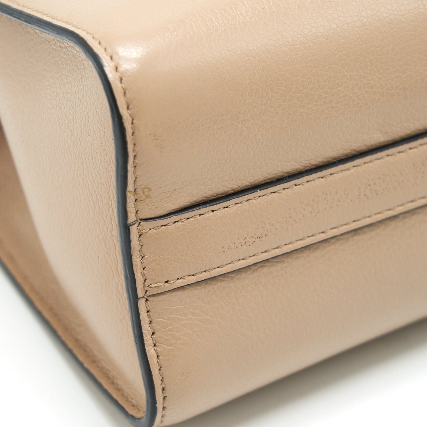 PRADA Small Leather Bag Beige SHW