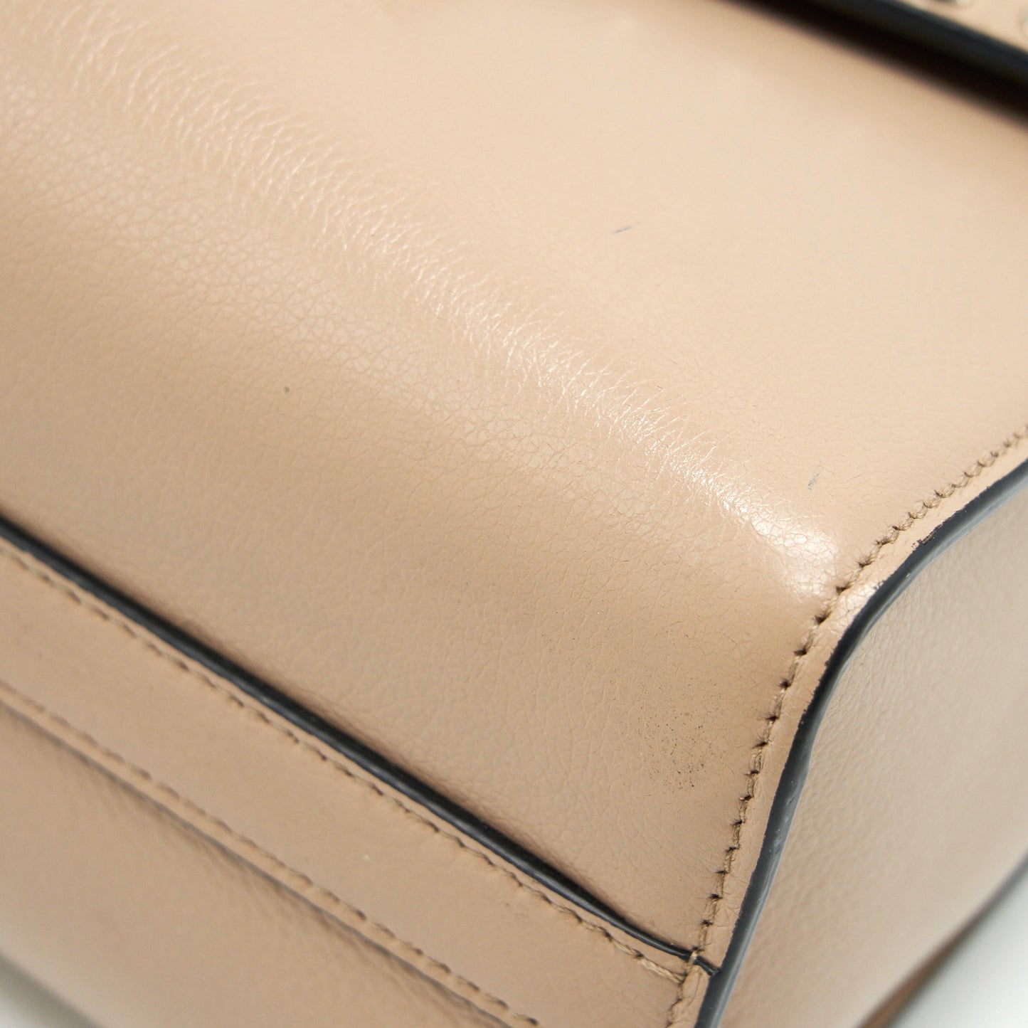 PRADA Small Leather Bag Beige SHW