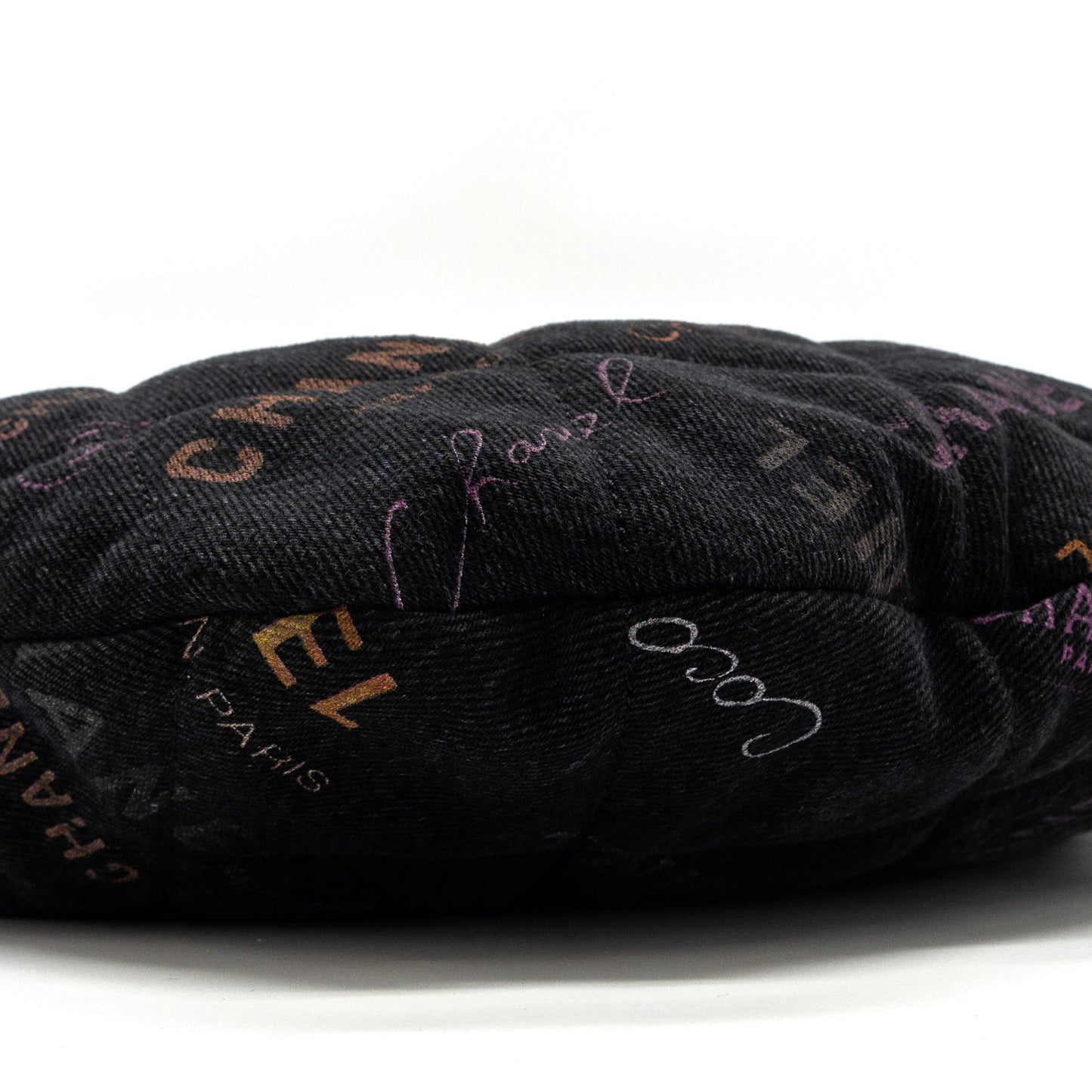 Chanel Denim Graffiti Shoulder bag black GHW (microchip)