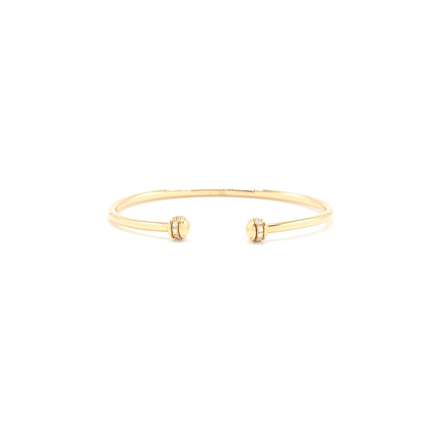 Piaget Size 15 Possession Open Bangle Bracelet 18K Rose Gold with Diamonds