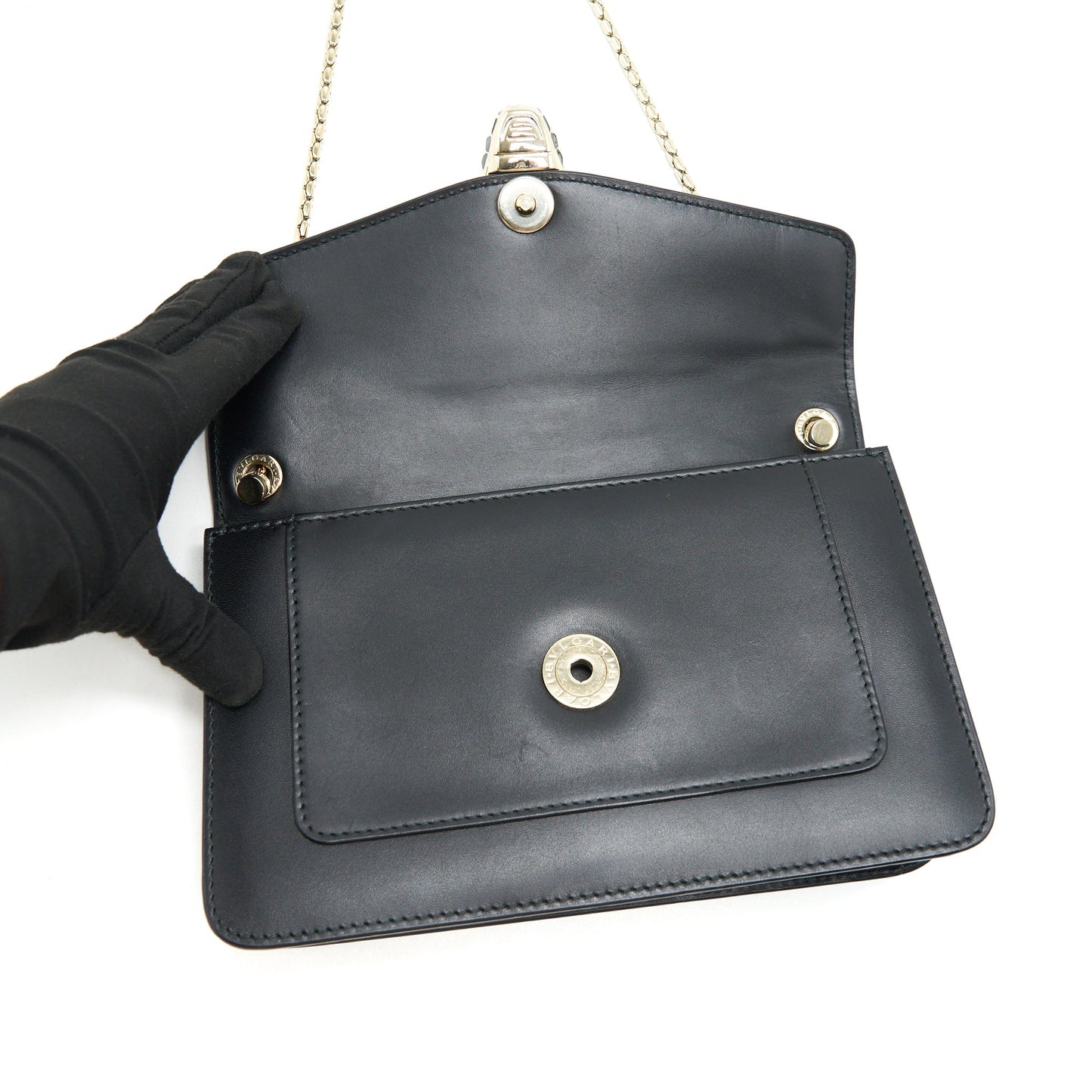 BVLGARI SERPENTI CHAIN BAG IN BLACK