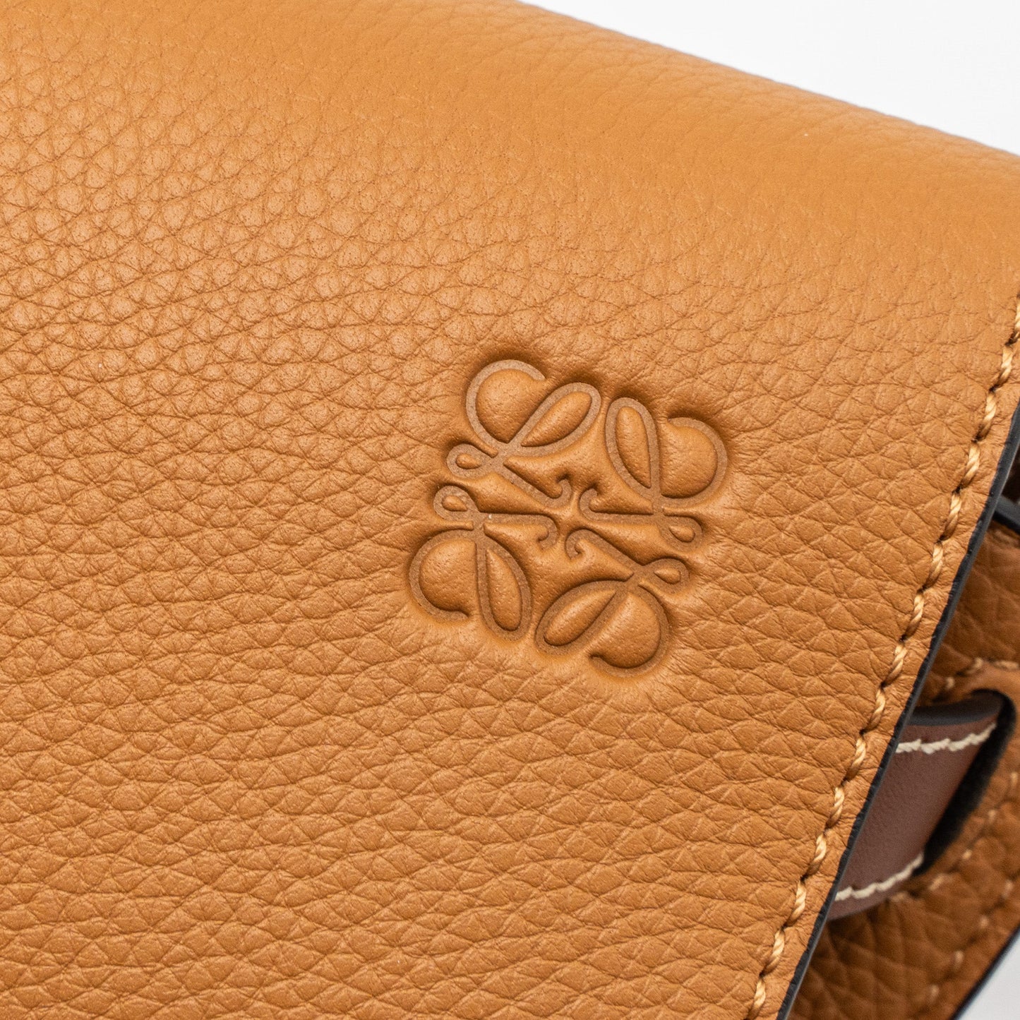 Loewe Mini Gate Grained Calfskin Brown GHW