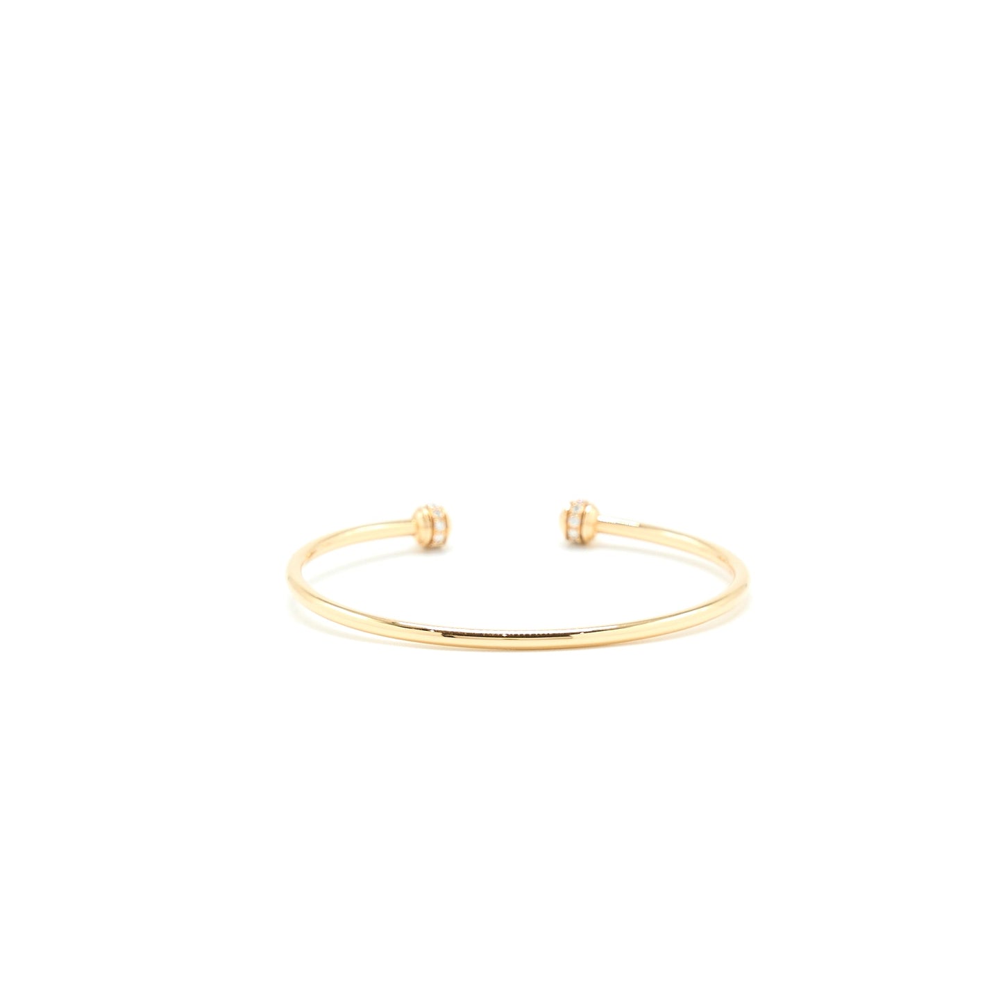 Piaget Size 15 Possession Open Bangle Bracelet 18K Rose Gold with Diamonds