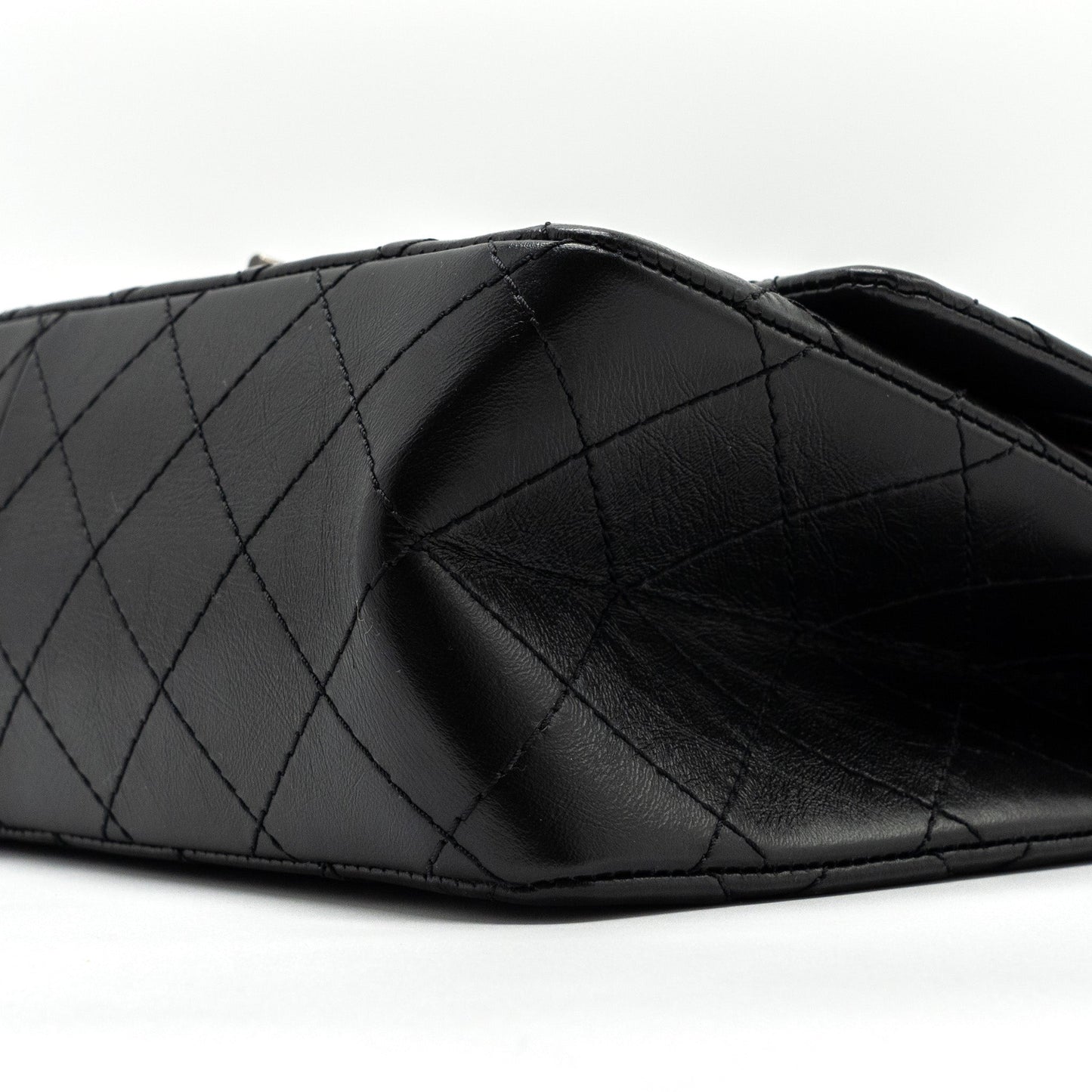 Chanel Large 2.55 Reissue Flap Bag Aged Calfskin Black Ruthenium Hardware (microchip)