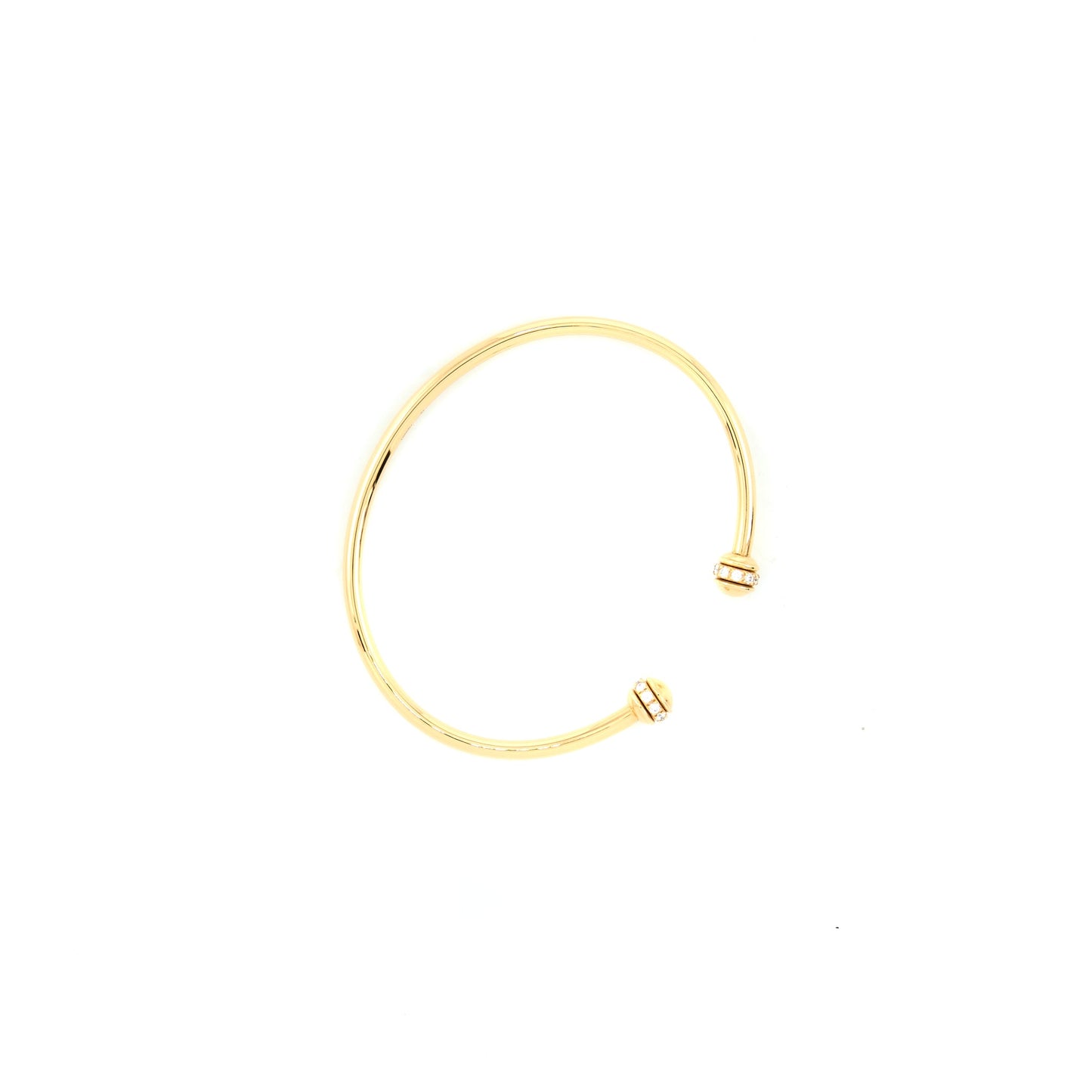 Piaget Size 15 Possession Open Bangle Bracelet 18K Rose Gold with Diamonds