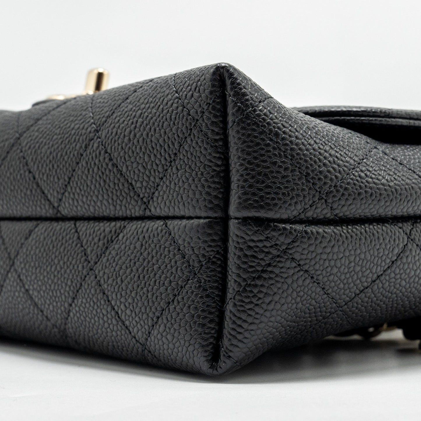 Chanel Chain Handle Flap Bag Quilted Calfskin Black LGHW