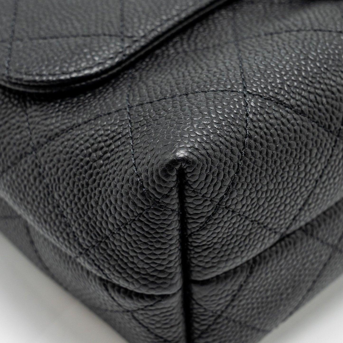 Chanel Chain Handle Flap Bag Quilted Calfskin Black LGHW
