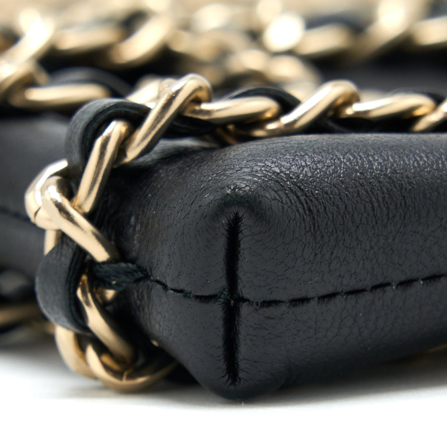 Chanel Phone Pouch with Chain Lambskin Black LGHW