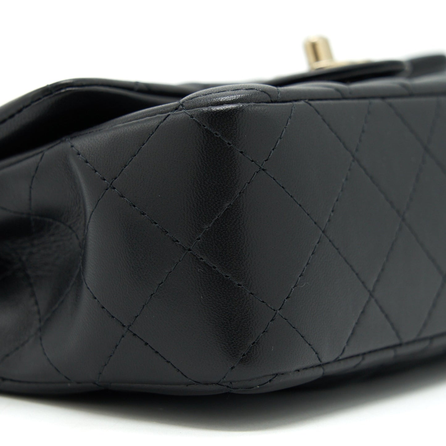 Chanel Mini Rectangular Flap Bag Lambskin Black LGHW(Microchip）
