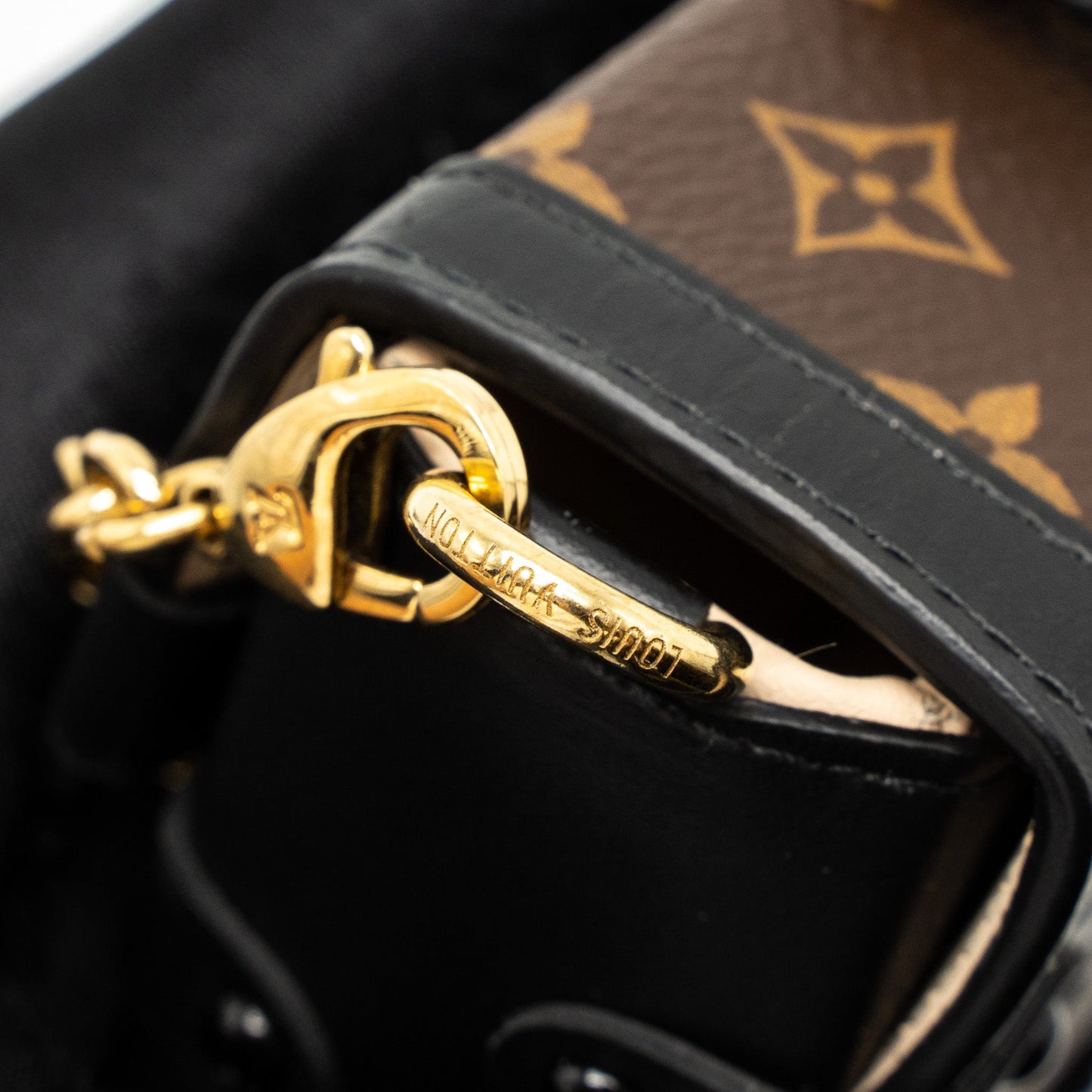 Louis Vuitton Petite Malle Necklace/Mini Chain Bag Monogram Canvas GHW