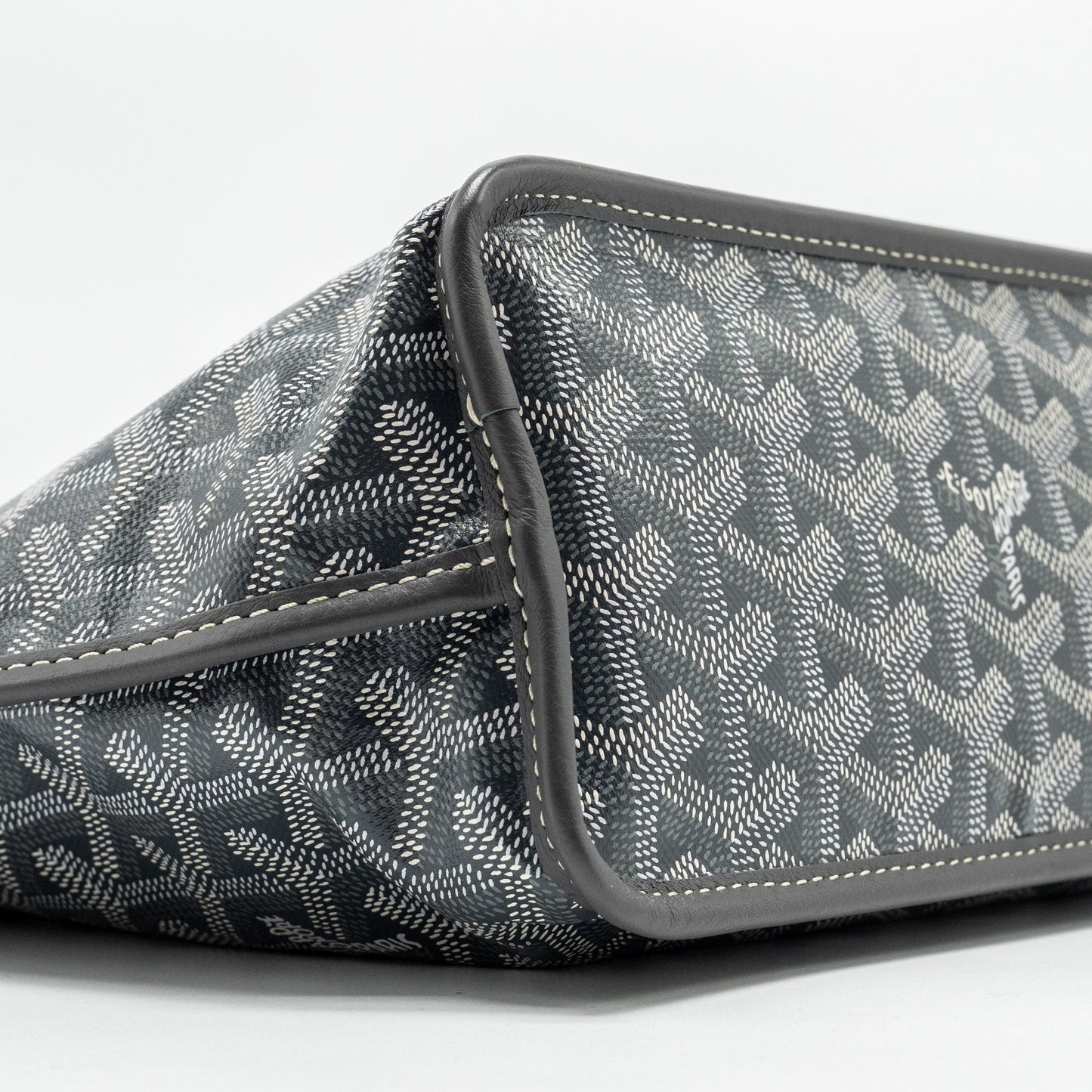 Goyard Mini Anjou Tote Bag Goyardline Canvas/Calfskin Grey SHW