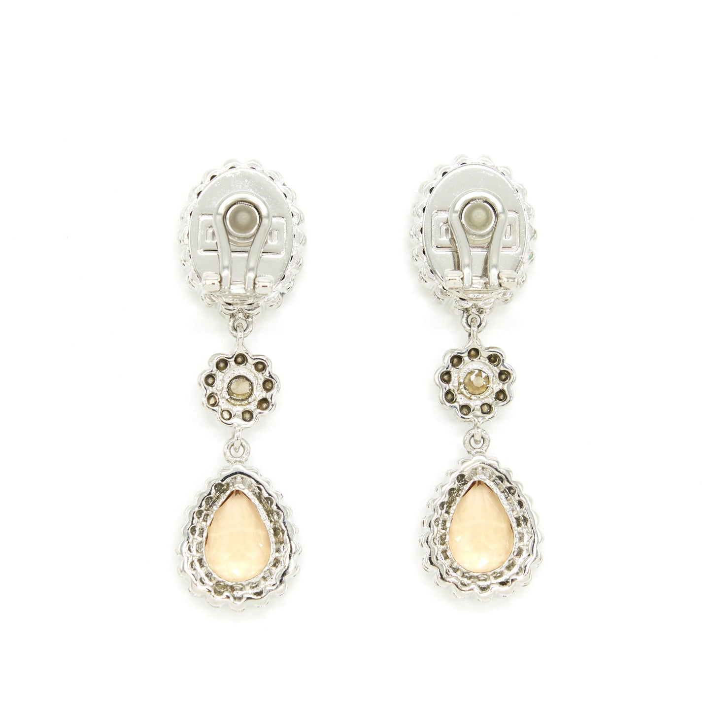 MIU MIU CRYSTAL EARRINGS BEIGE