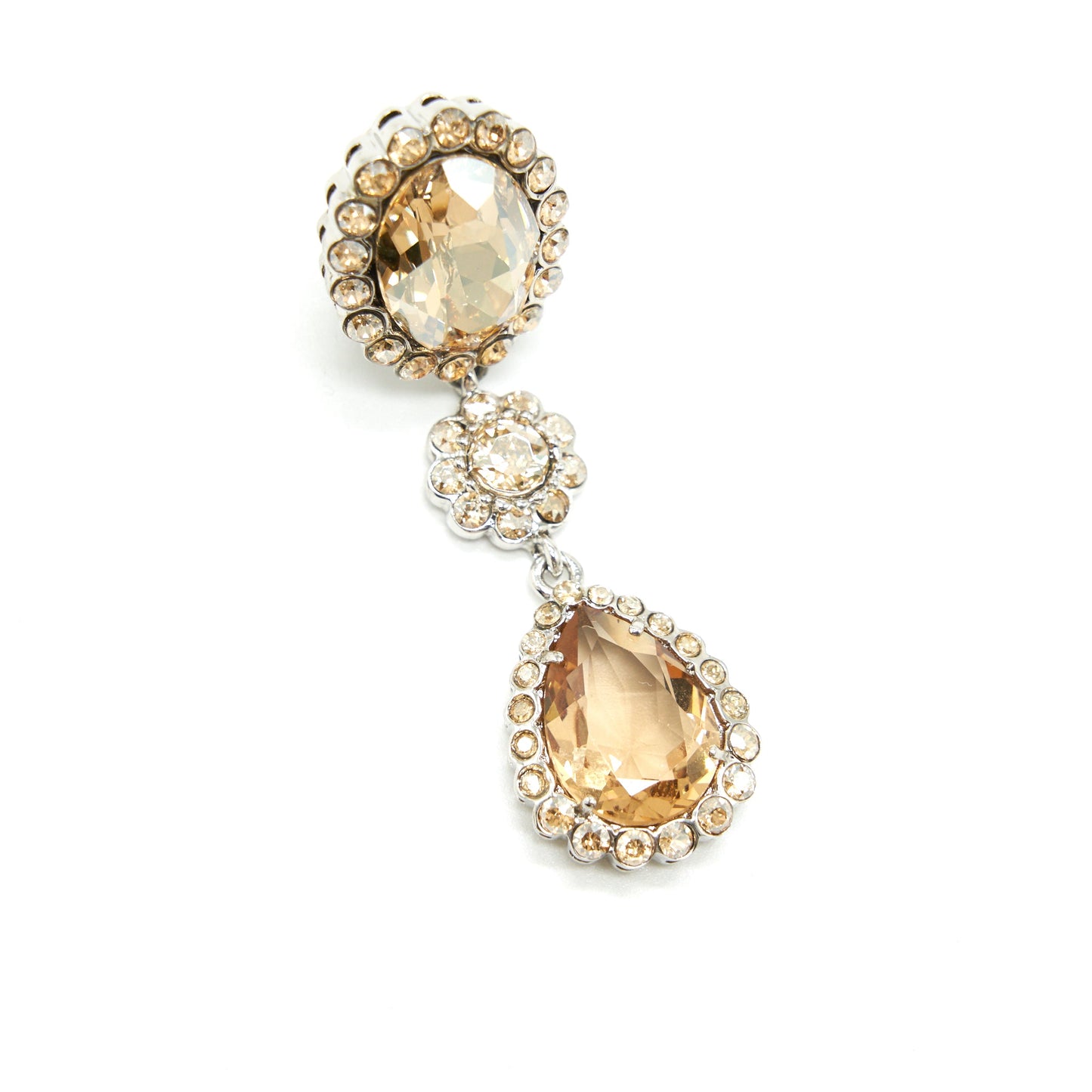 MIU MIU CRYSTAL EARRINGS BEIGE