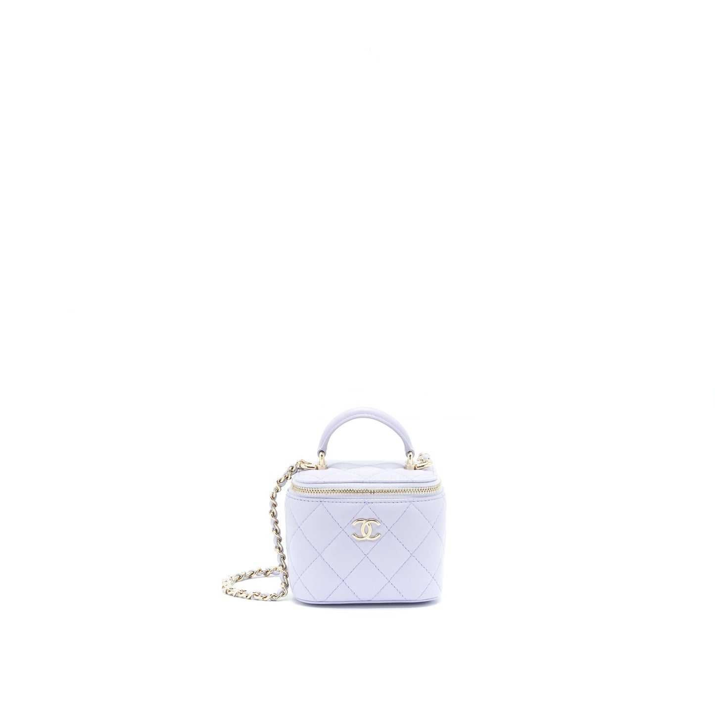 Chanel 21K Mini Top Handle Vanity With Chain Light Purple LGHW
