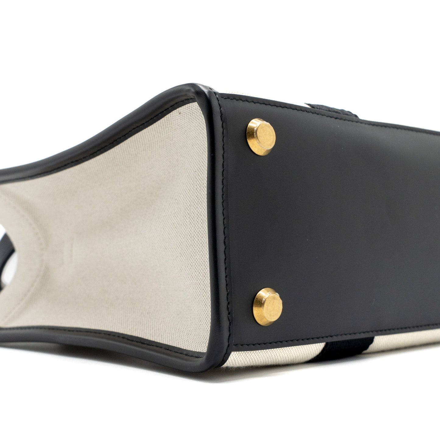 BALENCIAGA Small Tote Bag Canvas/ Leather Black/White GHW