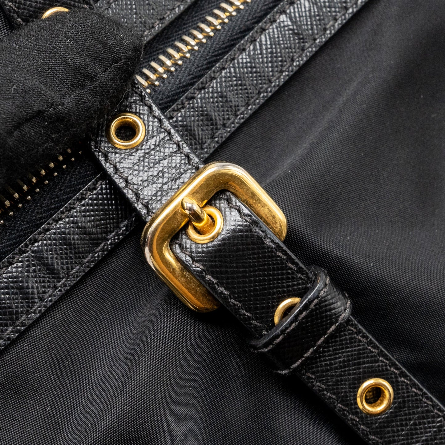 Prada Zip nylon bag black GHW