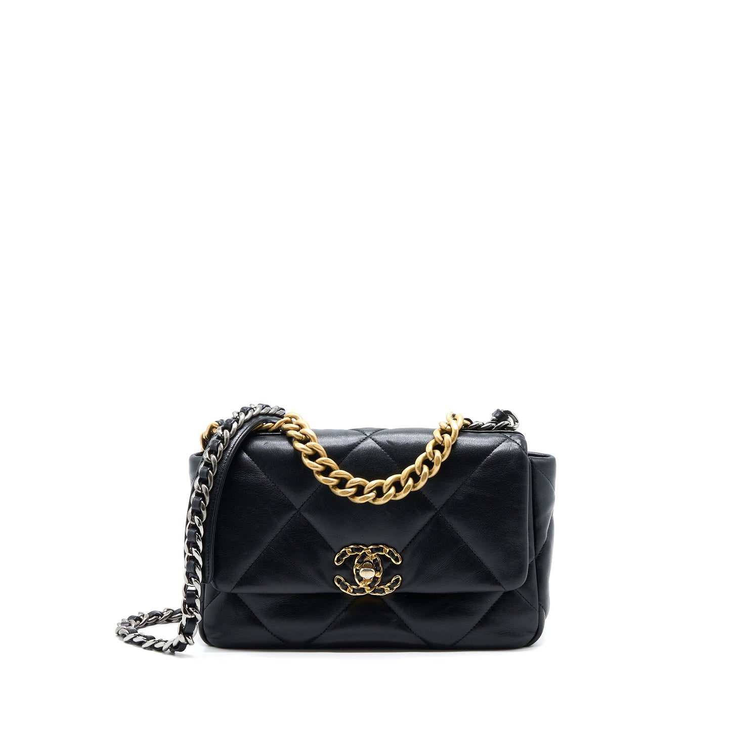 Chanel Small 19 Bag Lambskin Black Multicolour Hardware