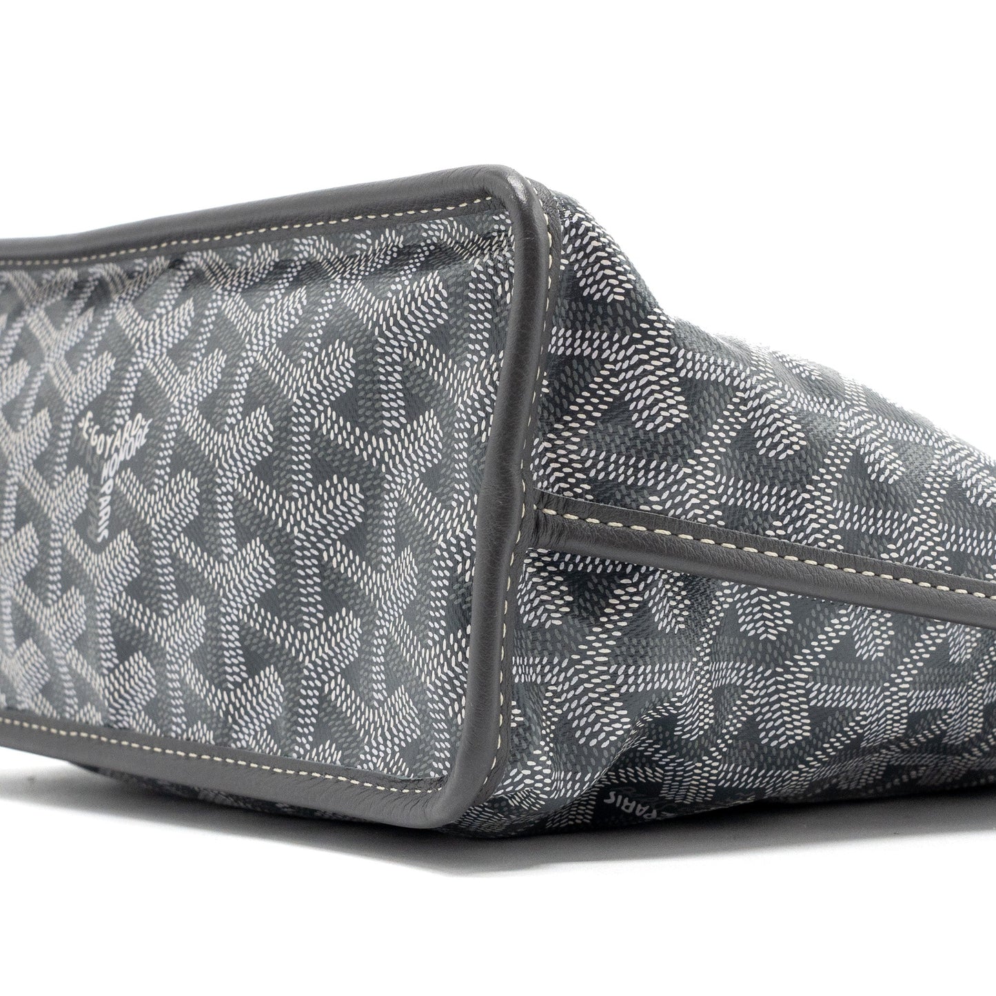 Goyard Mini Anjou Tote Bag Goyardine Canvas Grey SHW