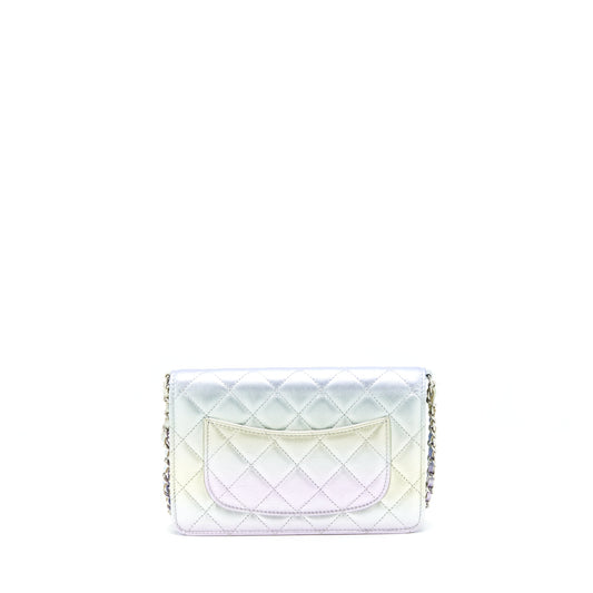 Chanel 21k Wallet On Chain Lambskin Iridescent Multicolour Hardware