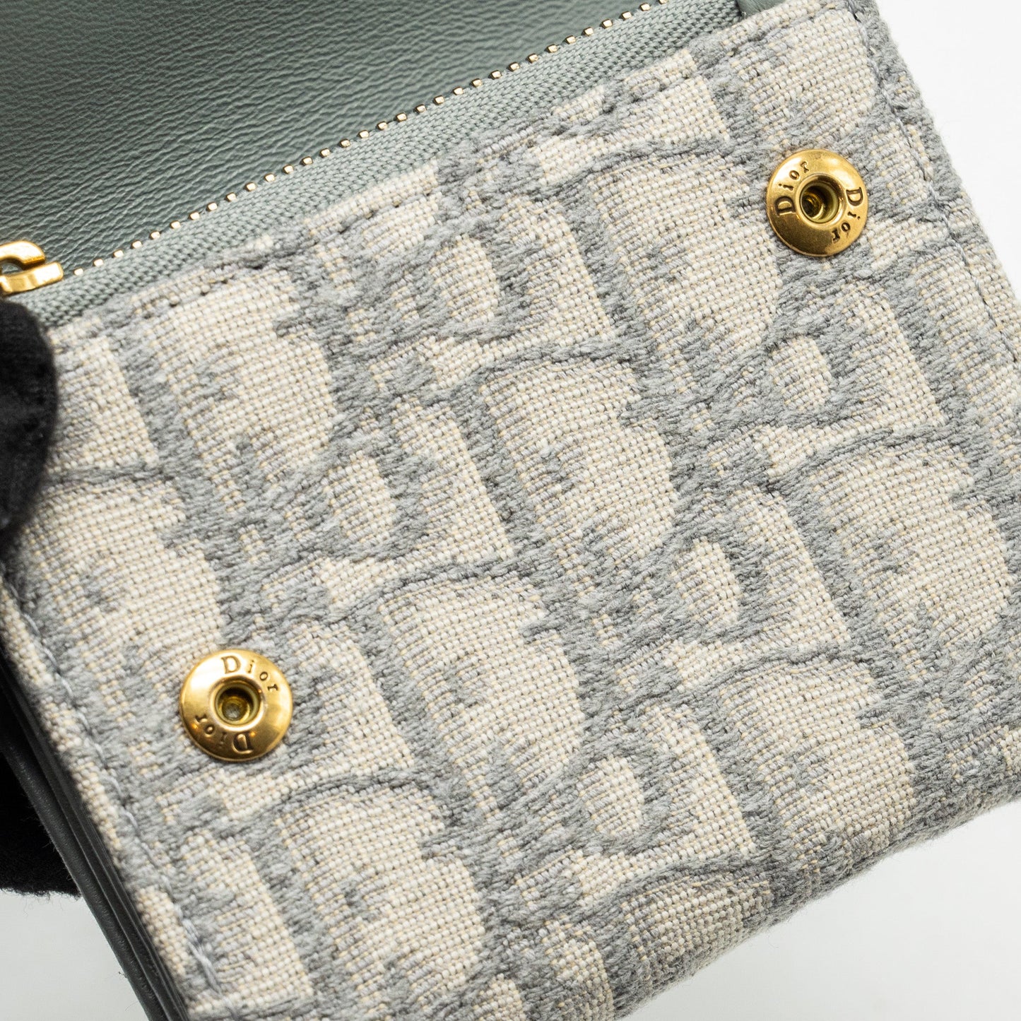 Dior saddle lotus wallet grey oblique jacquard GHW