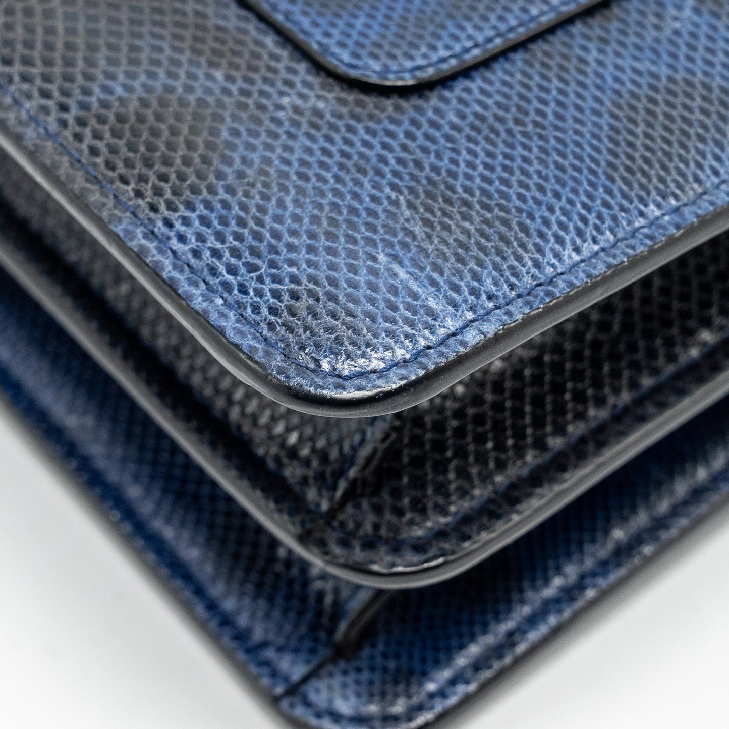 Bvlgari Serpenti Shoulder Bag Karung Skin dark Blue LGHW