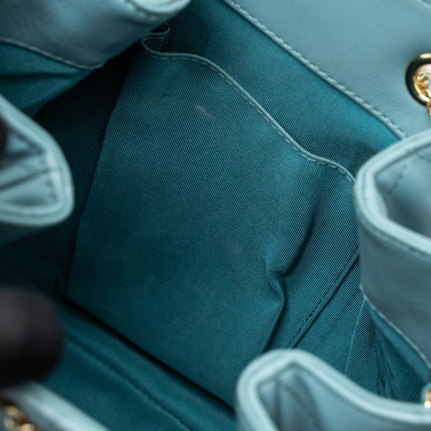 Chanel Bucket Bag Calfskin Light Blue LGHW
