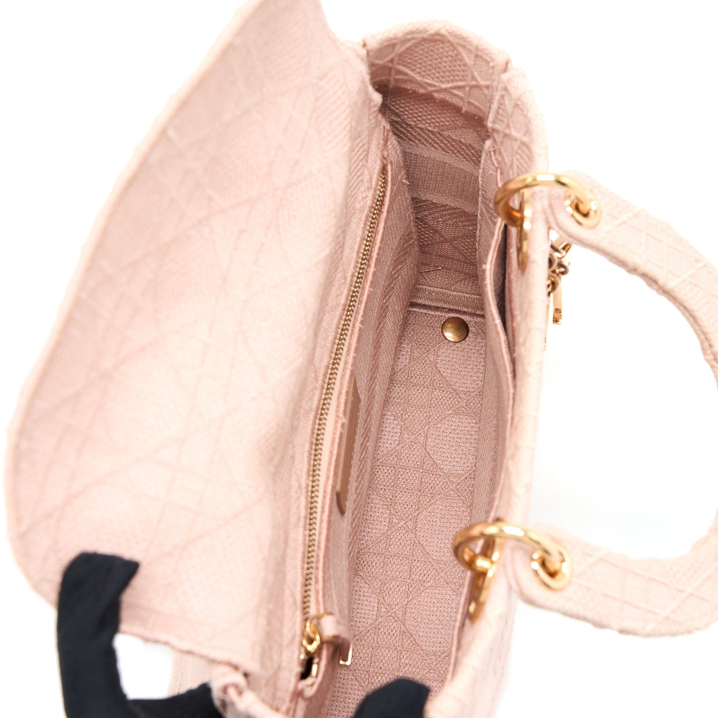 Dior Lady Medium Lady D-Lite Bag Cannage Embroidery Rosewood Pink Hardware