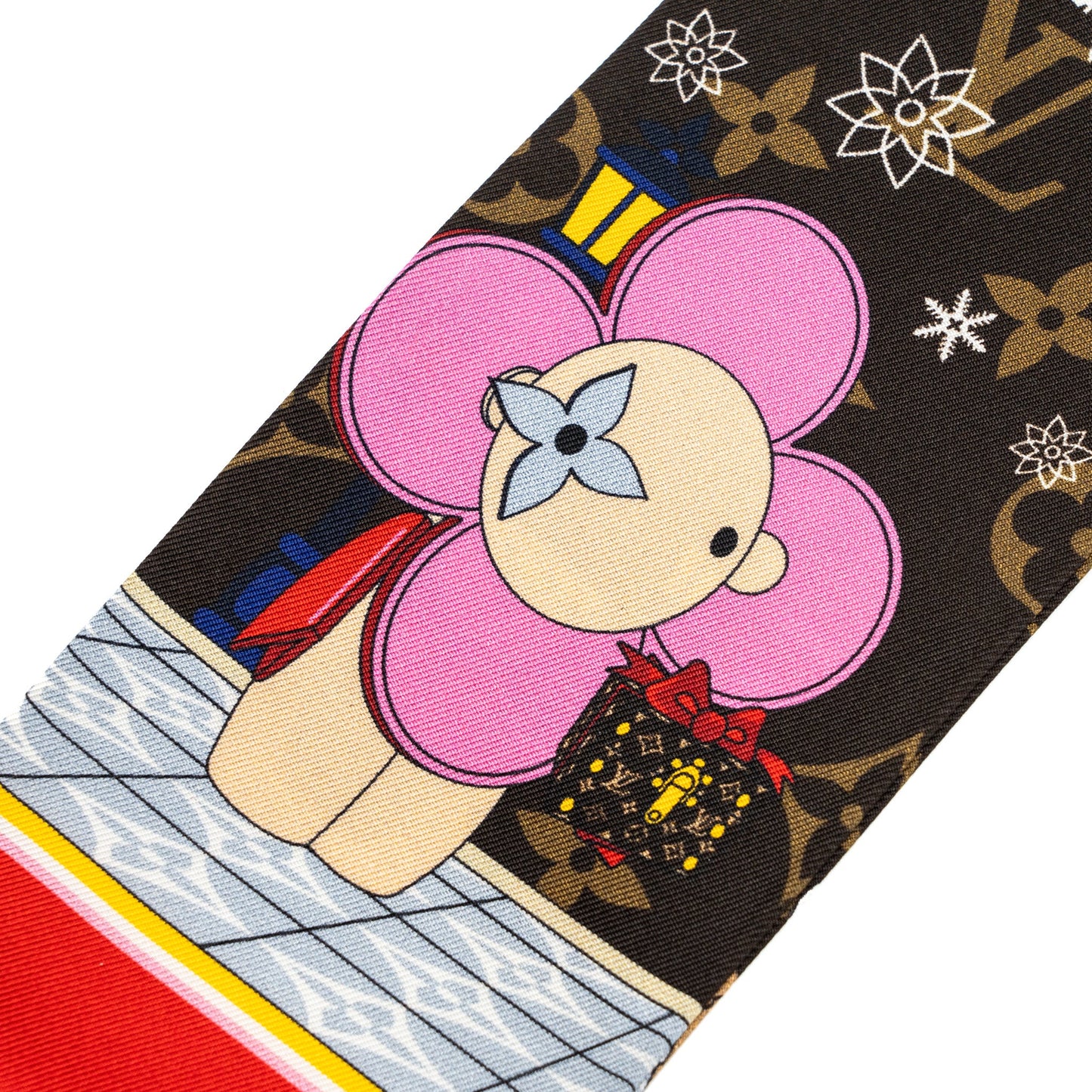 Louis Vuitton Bandeau Christmas Vivienne Scarf Silk Monogram Multicolour