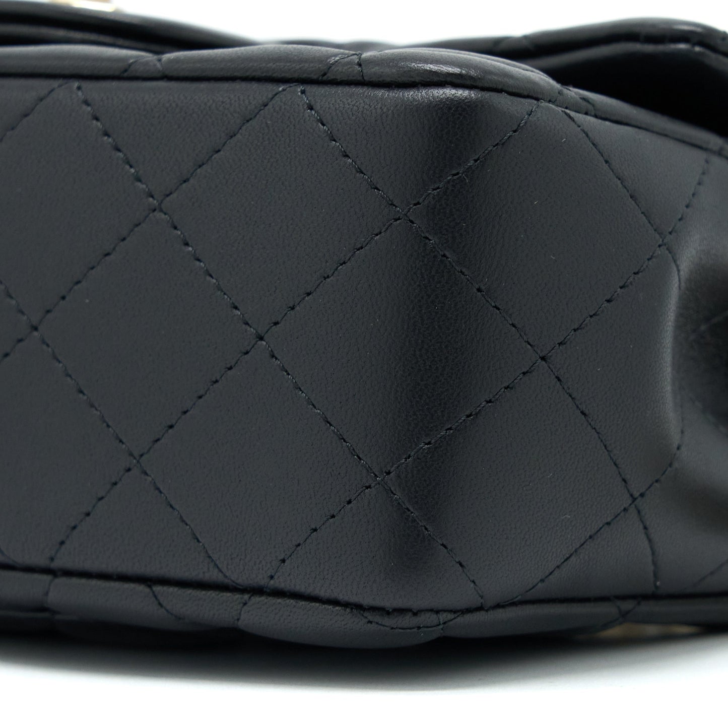 Chanel Top Handle Mini Rectangular Flap Bag Lambskin Black LGHW (Microchip)
