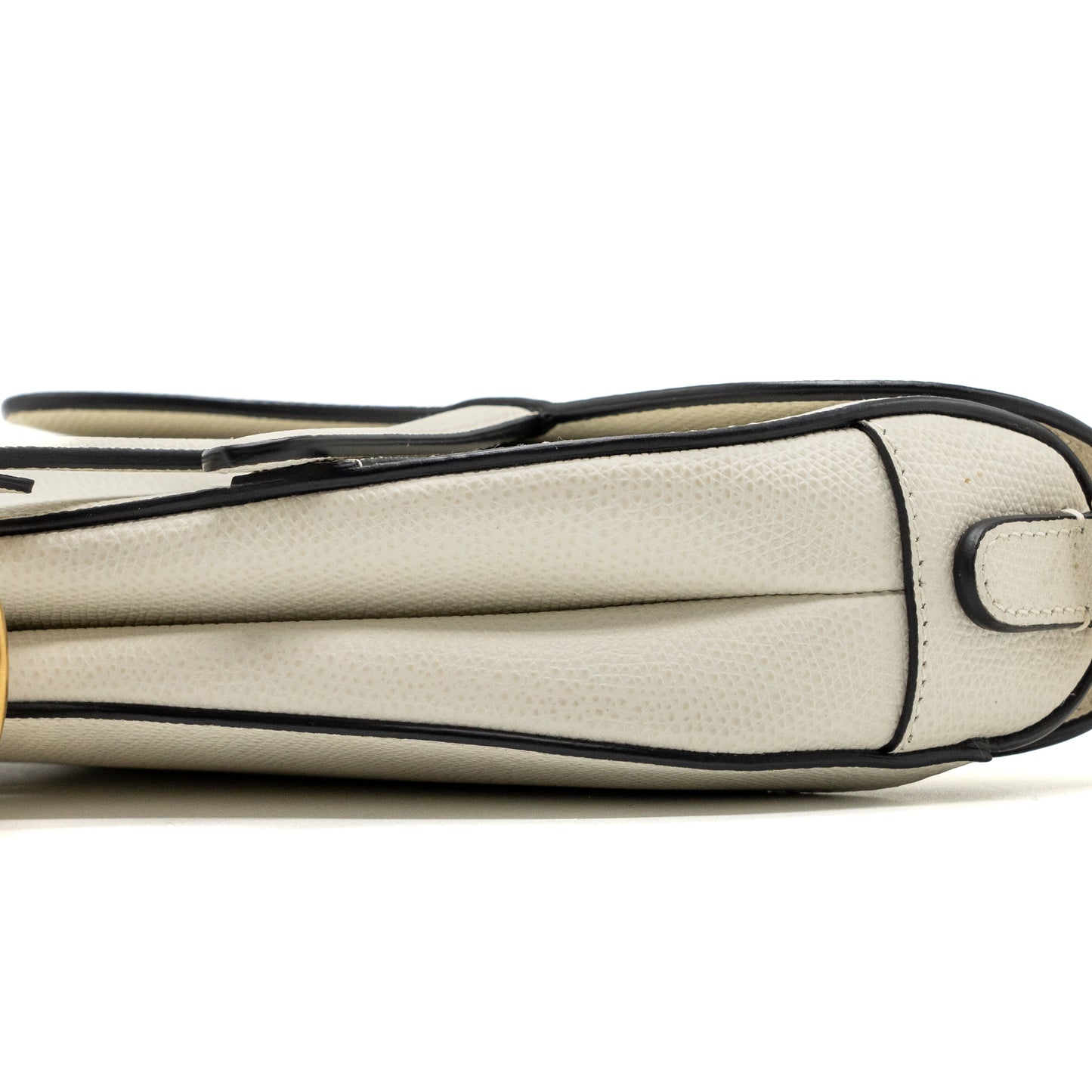 Dior mini saddle bag grained calfskin white GHW