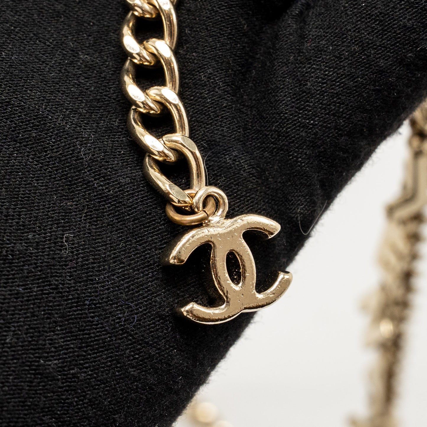 Chanel Letter Chain Belt Light Gold Tone