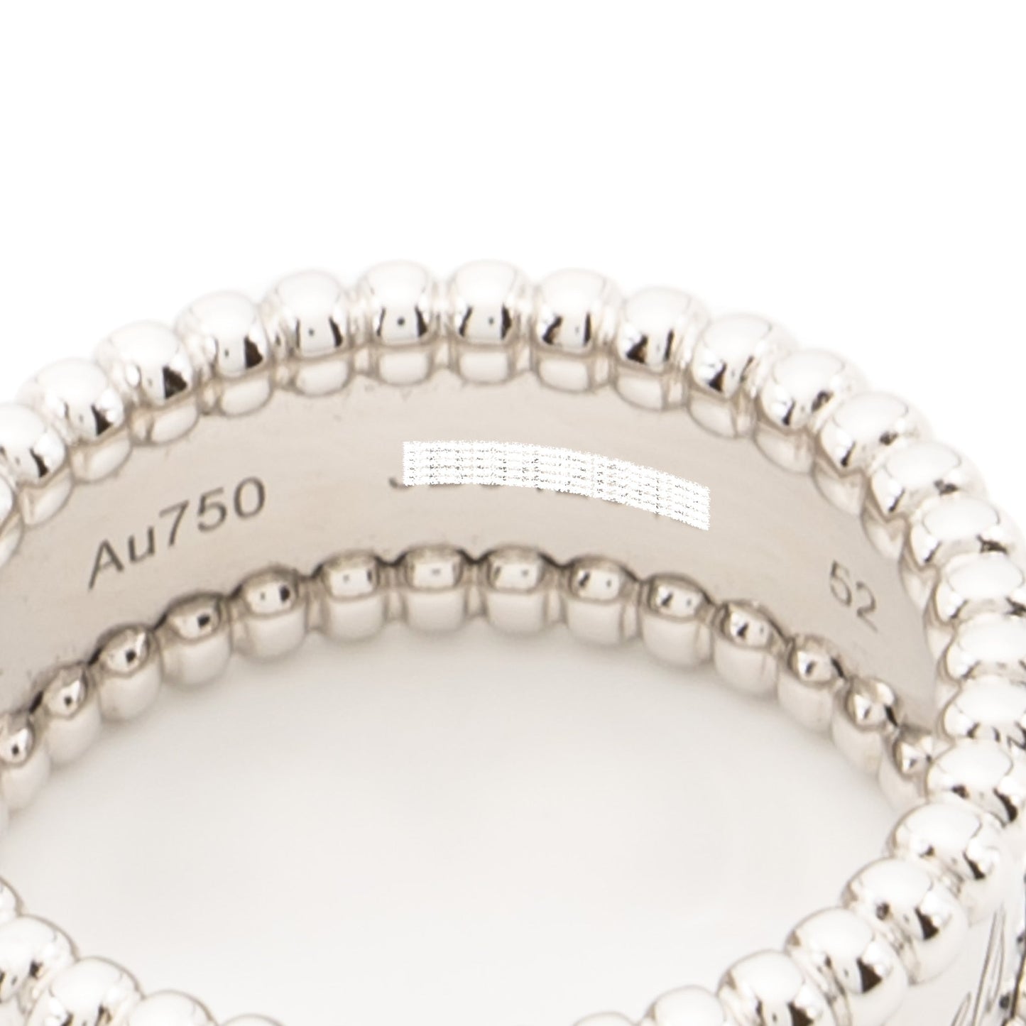 Van Cleef and Arpels size 52 Perlee Signature ring 18K white gold