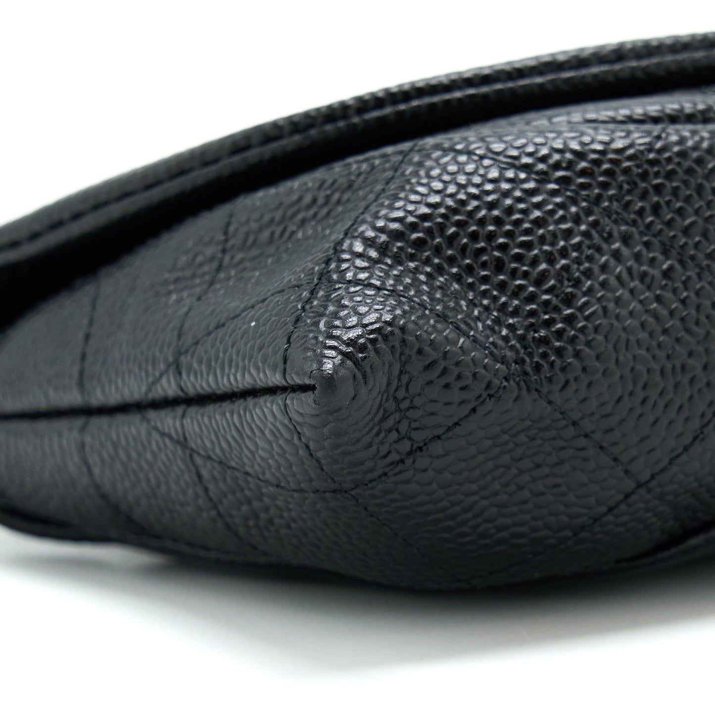 Chanel Half Moon Wallet On Chain Caviar Black SHW
