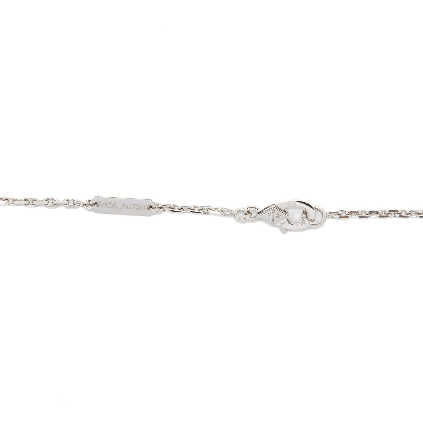 Van Cleef and Arpels Magic Alhambra Long necklace, 1 motif 18k white gold, Chalcedony
