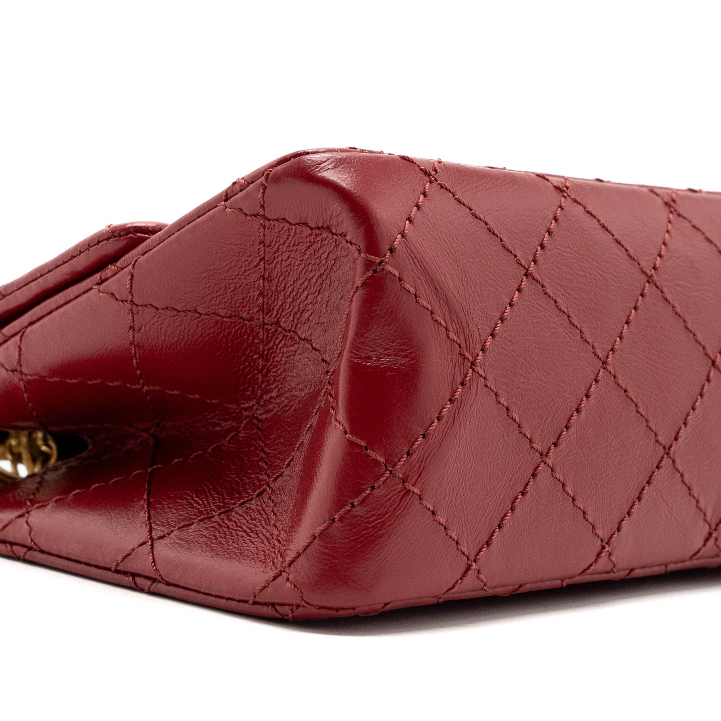 Chanel mini 2.55 reissue flap bag aged calfskin red GHW