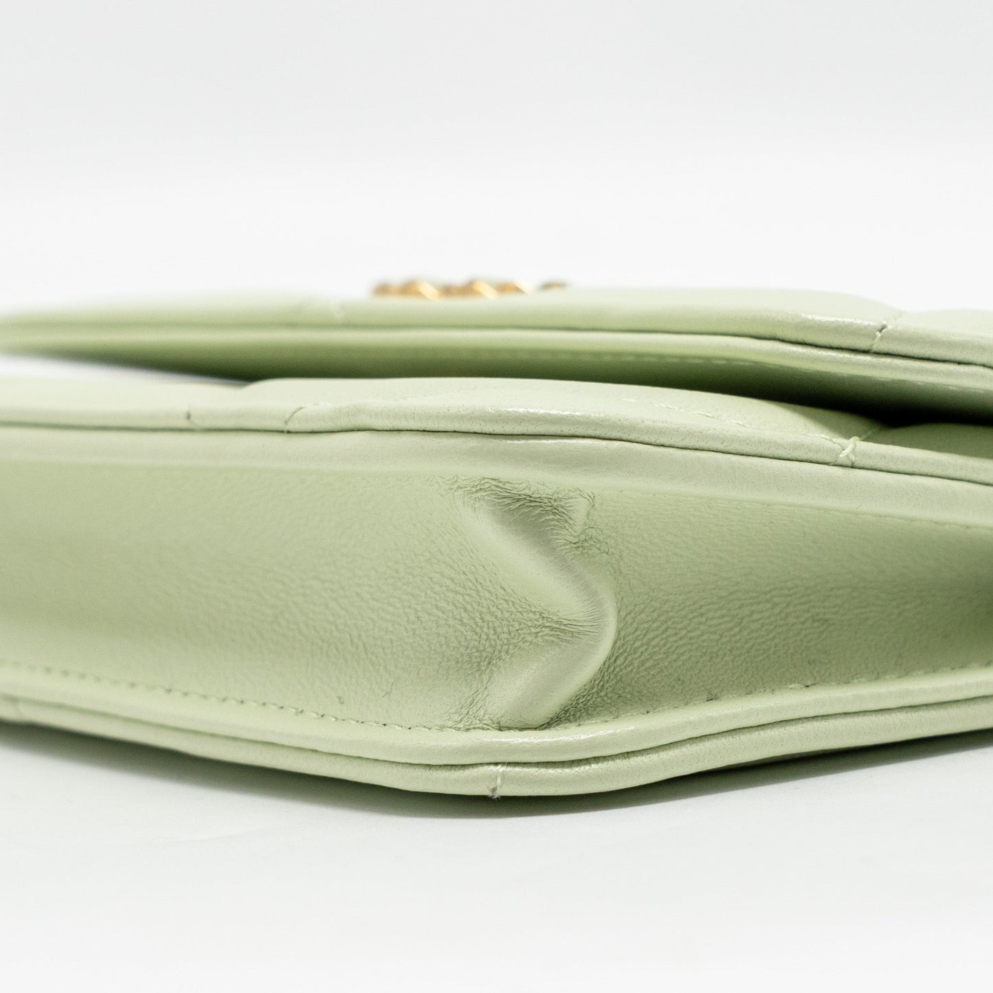 Chanel 19 Mini Clutch with Chain Lambskin Light Green Multicolour hardware