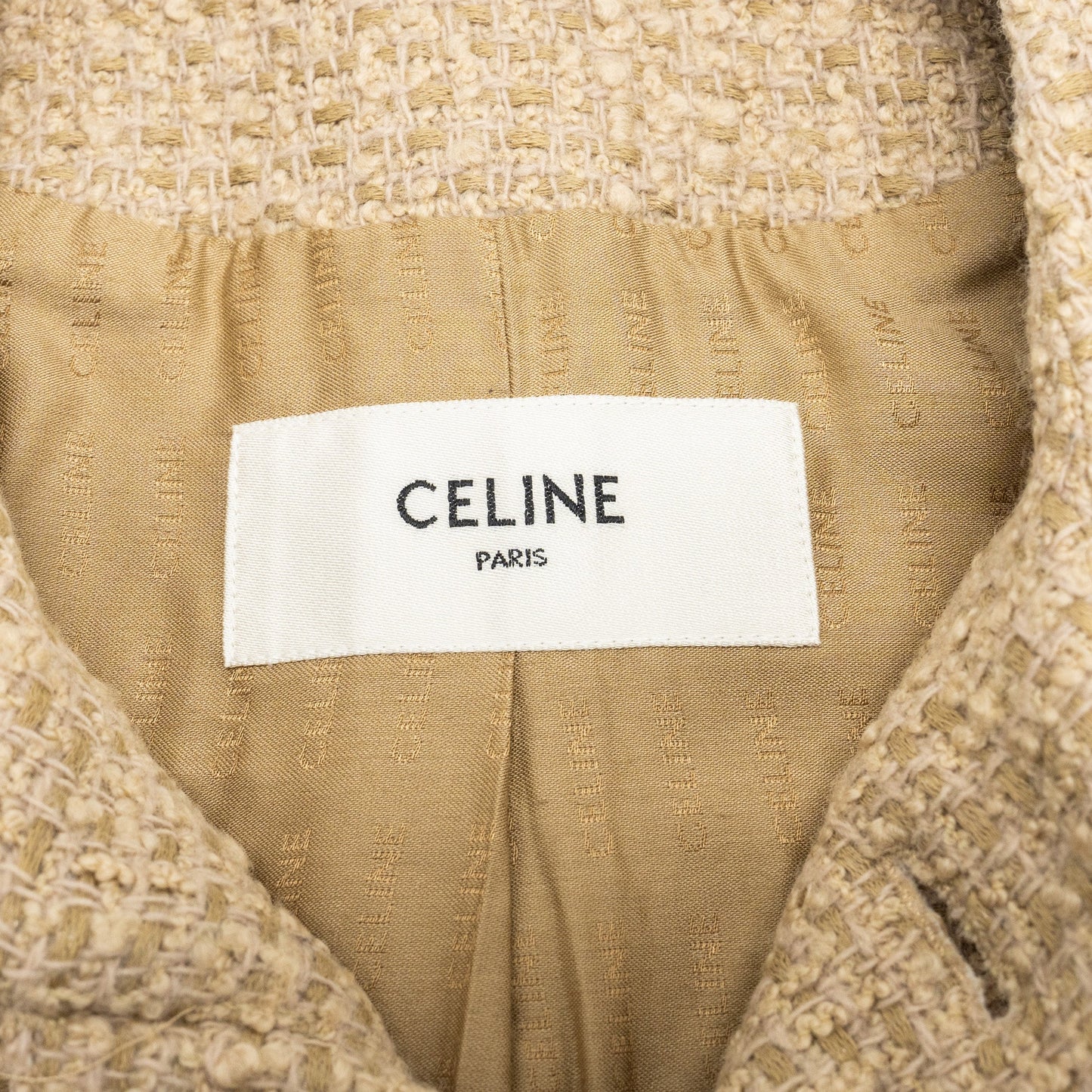 Celine size 34 Chasseur Jacket in Braided Boucle Tweed Corde beige