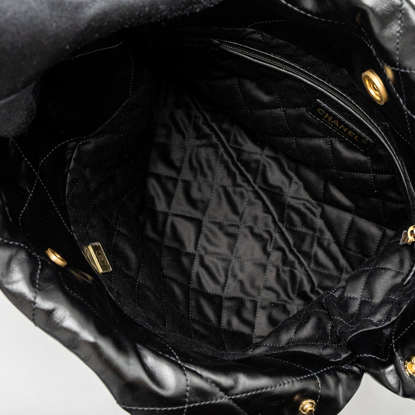 Chanel Small 22 Bag Shiny Calfskin Black GHW (Microchip)