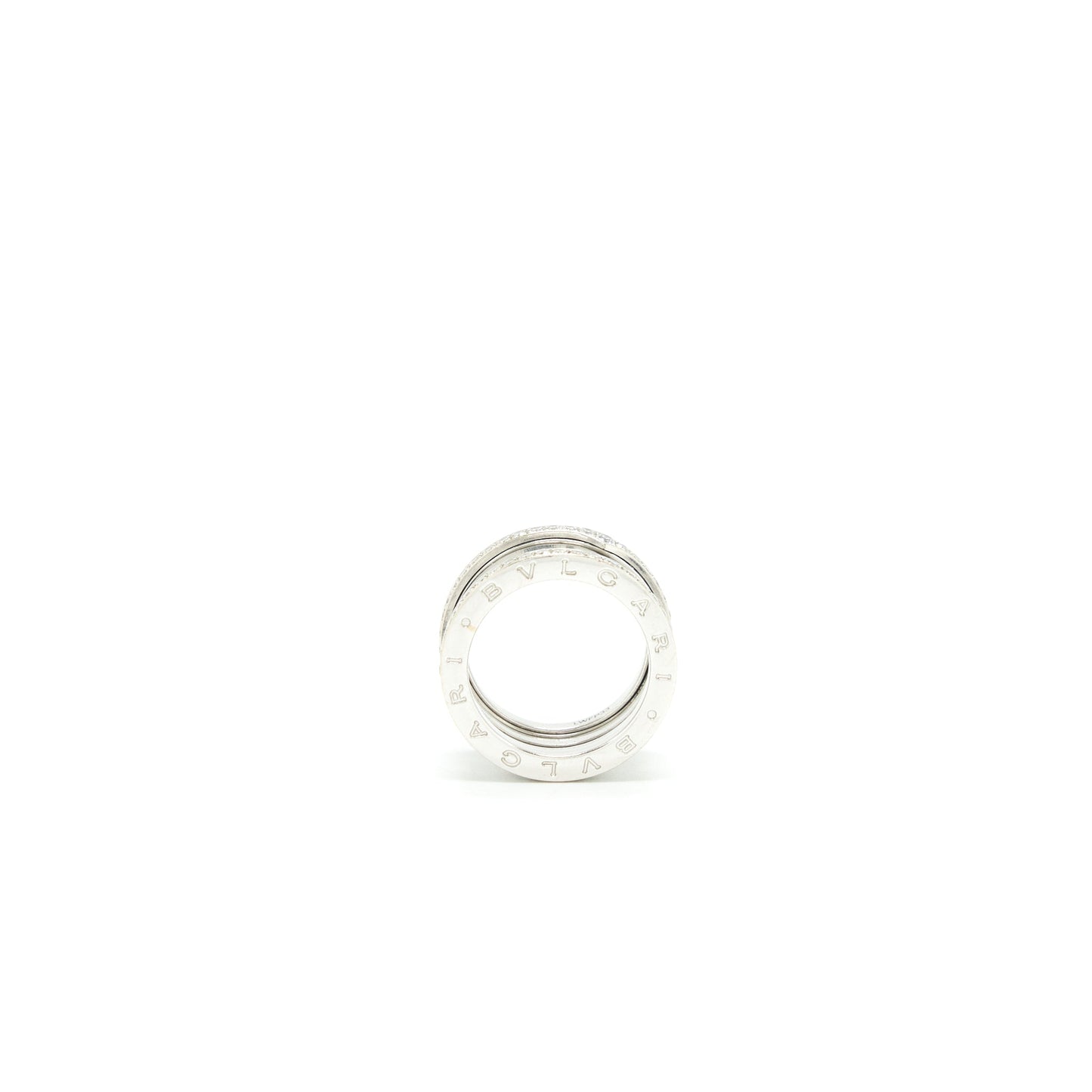 Bvlgari B.Zero 1 Size 57 Three Band Ring In White Gold With Diamonds