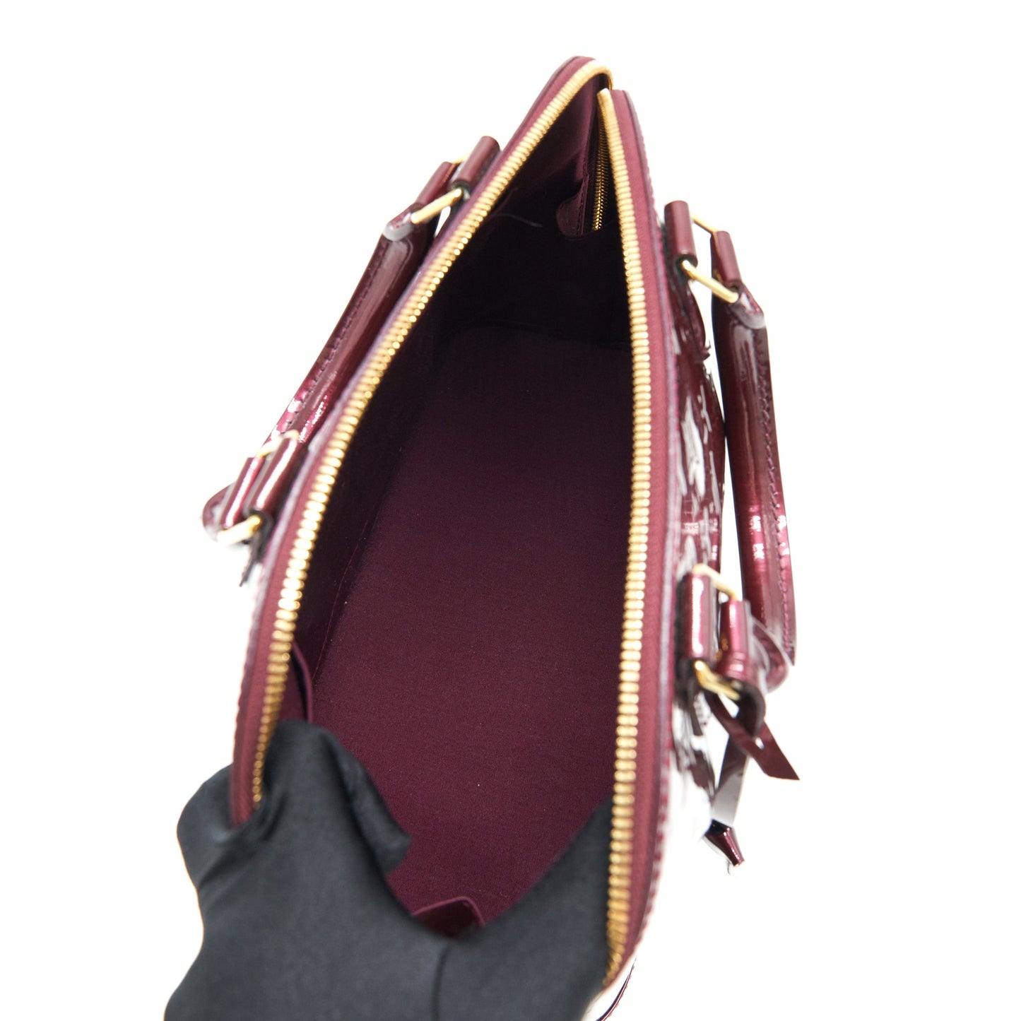 LOUIS VUITTON ALMA PM PATENT LEATHER AMARANTE GHW