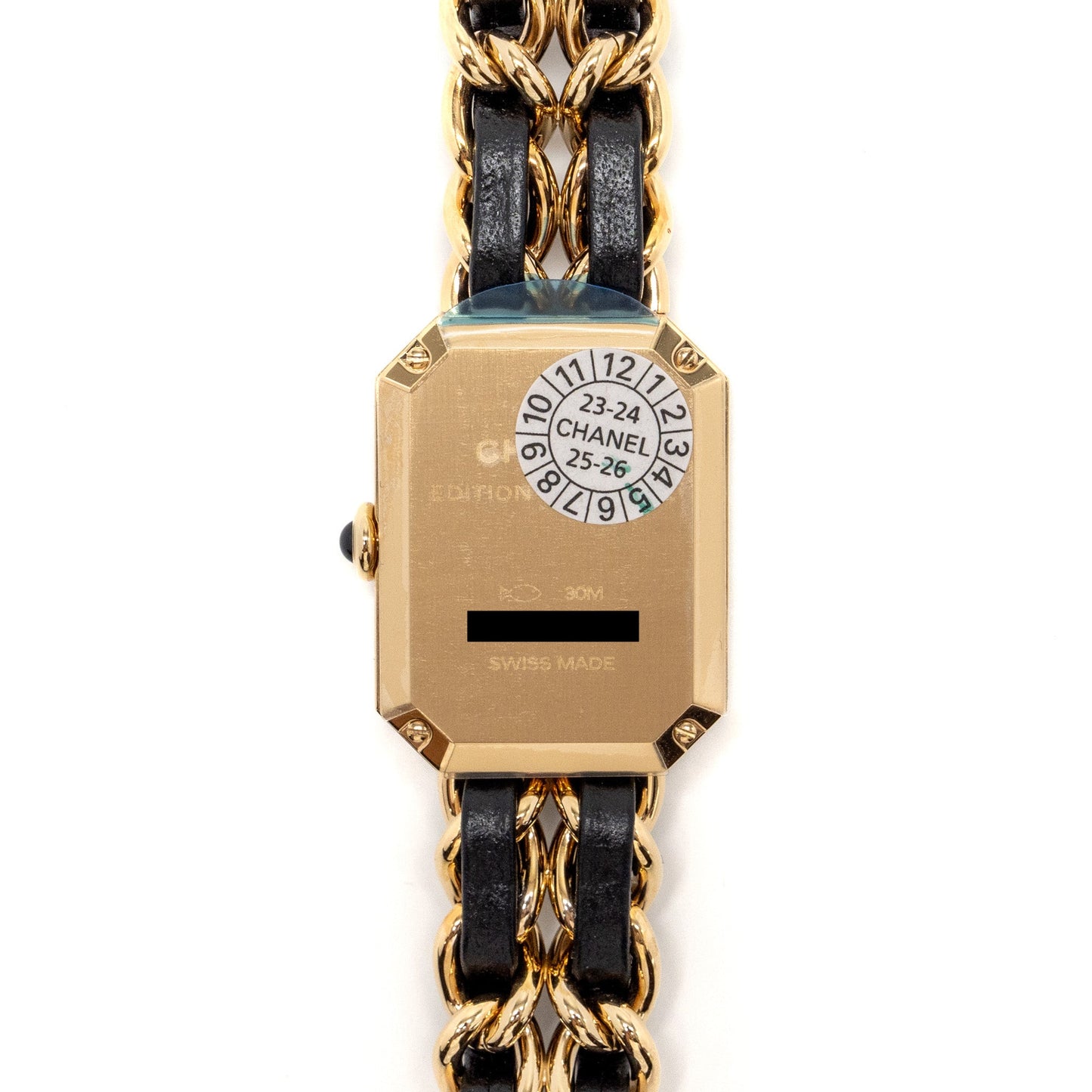 Chanel Size M Premiere Edition Originale watch Black Leather chain with black dial
