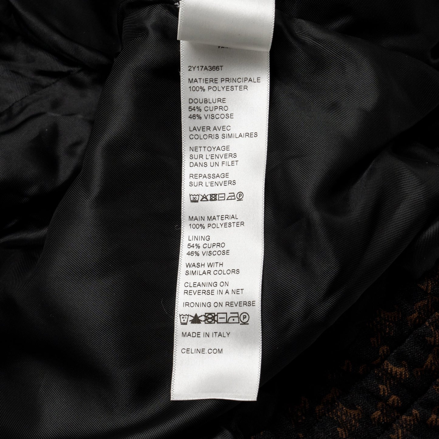 Celine Size M Triomphe Bomber Jacket Polyester Black / Brown