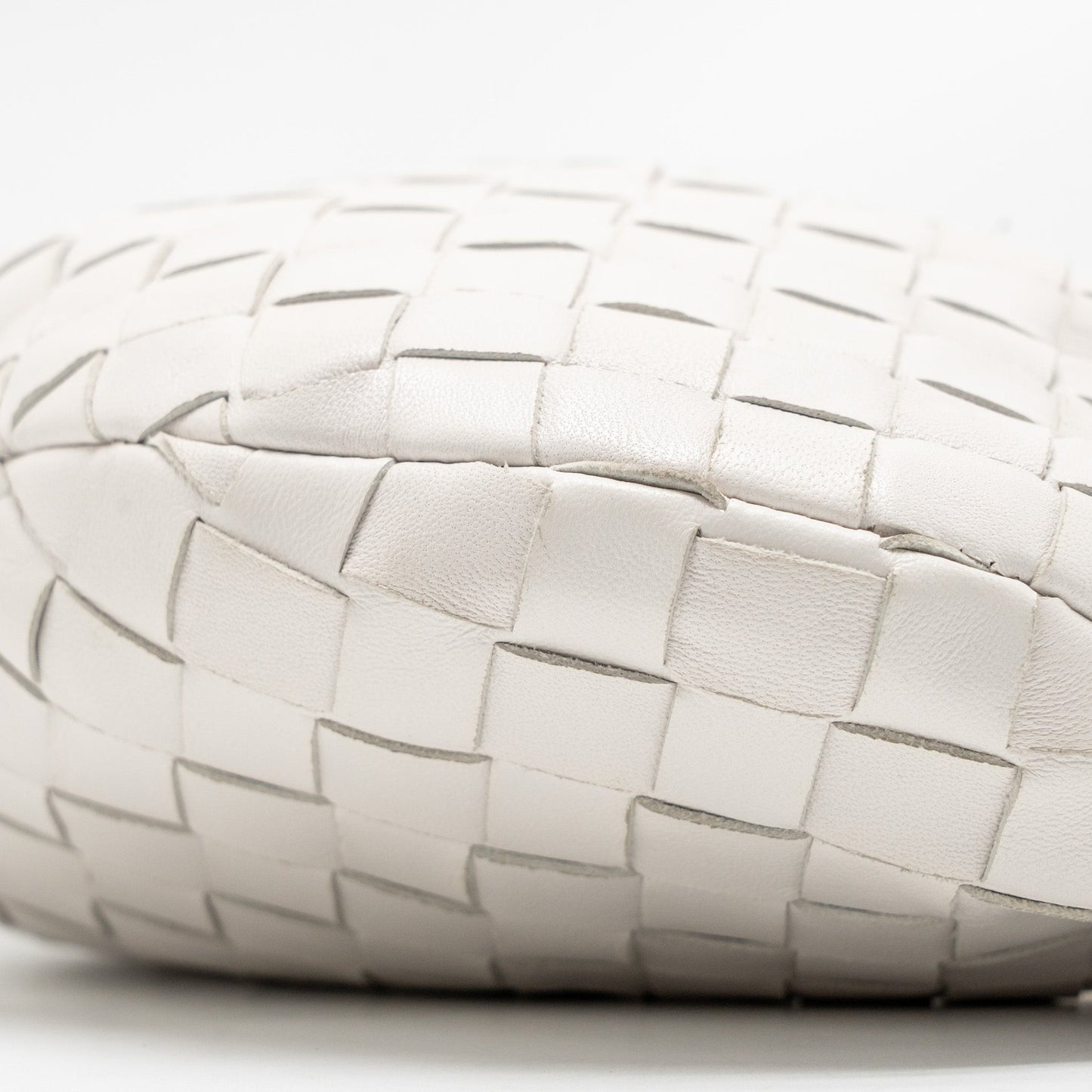 Bottega Veneta Mini Jodie Lambskin White GHW