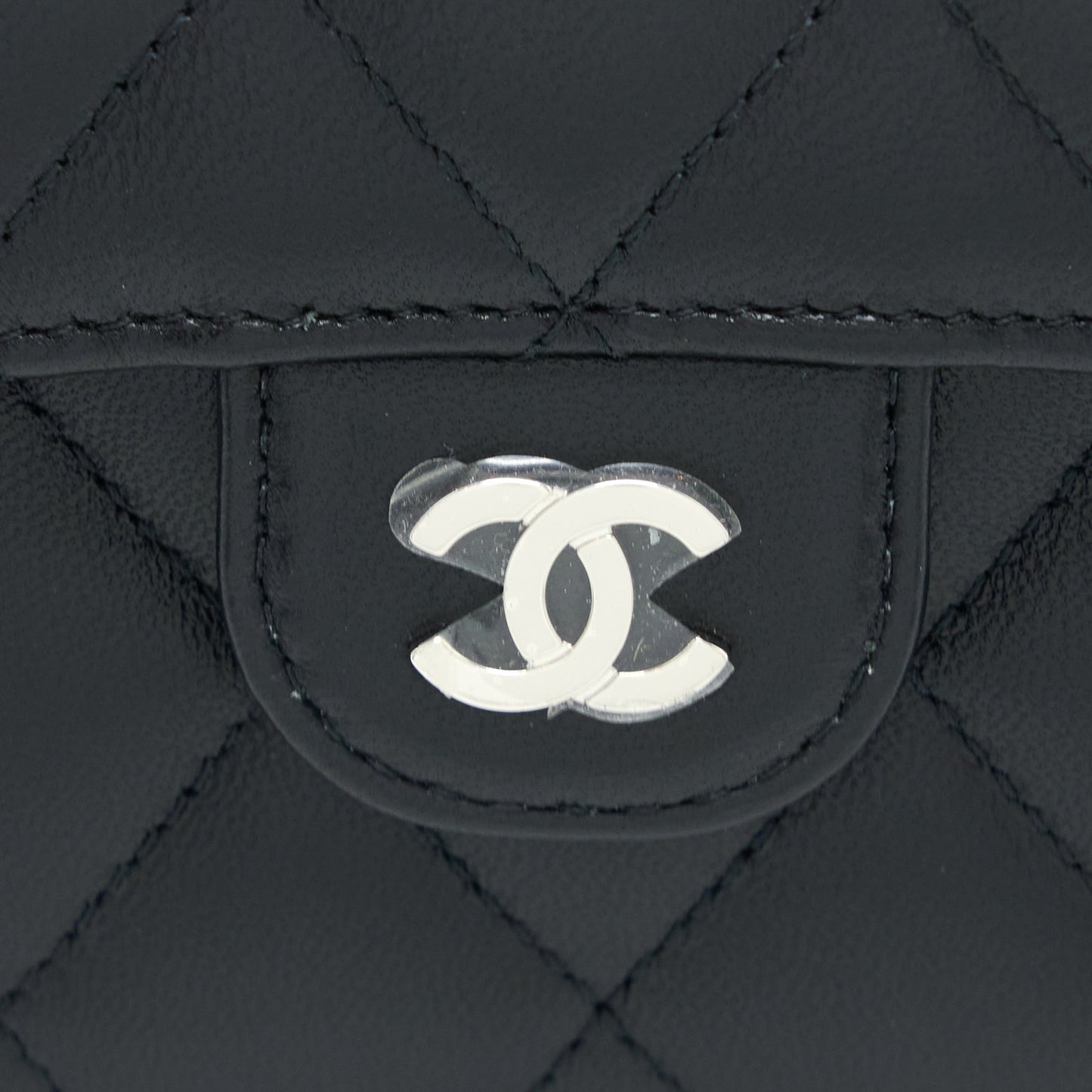 Chanel Small Classic Compact Wallet Lambskin Black SHW
