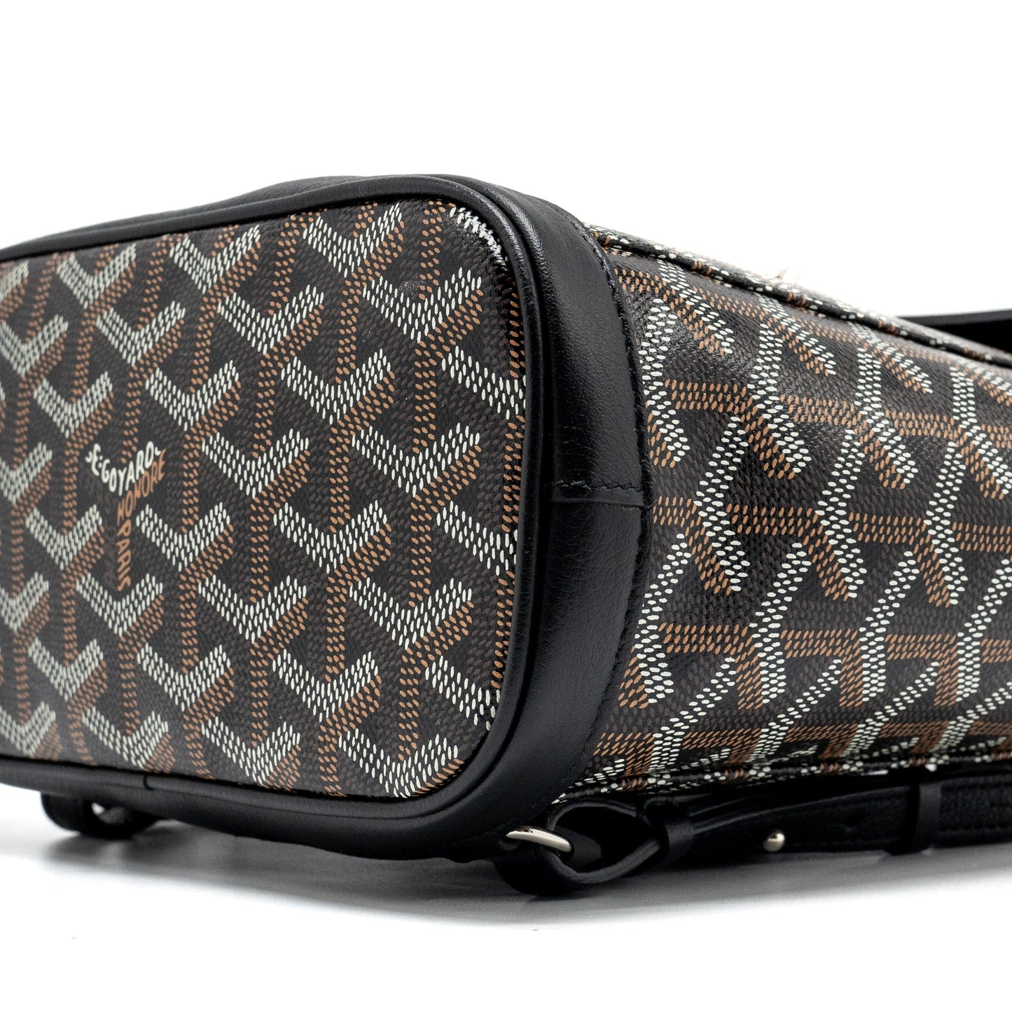 Goyard Mini Alpin Backpack Goyradline Canvas / Leather Black SHW