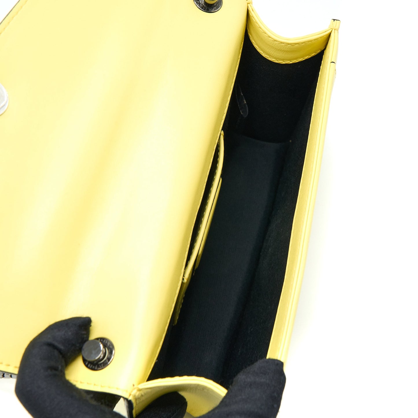 Bvlgari Serpenti Forever Crossbody Bag Calfskin Yellow Black Hardware