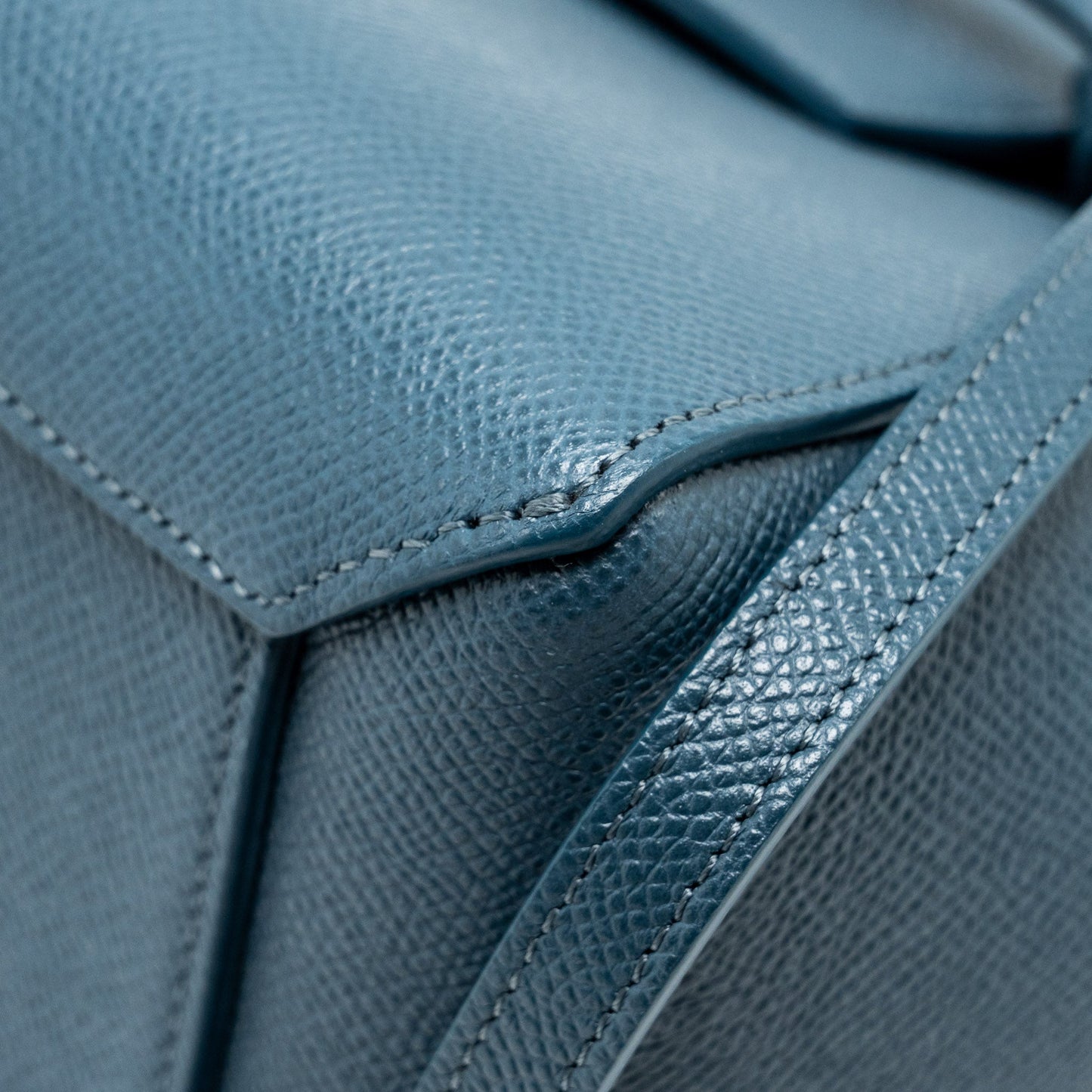 Celine nano belt bag Grained Calfskin Blue GHW