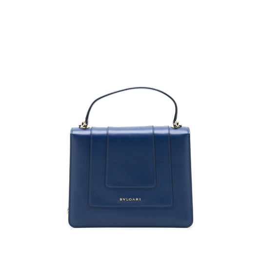 Bvlgari Serpenti Forever Top Handle Bag Calfskin Dark Blue LGHW