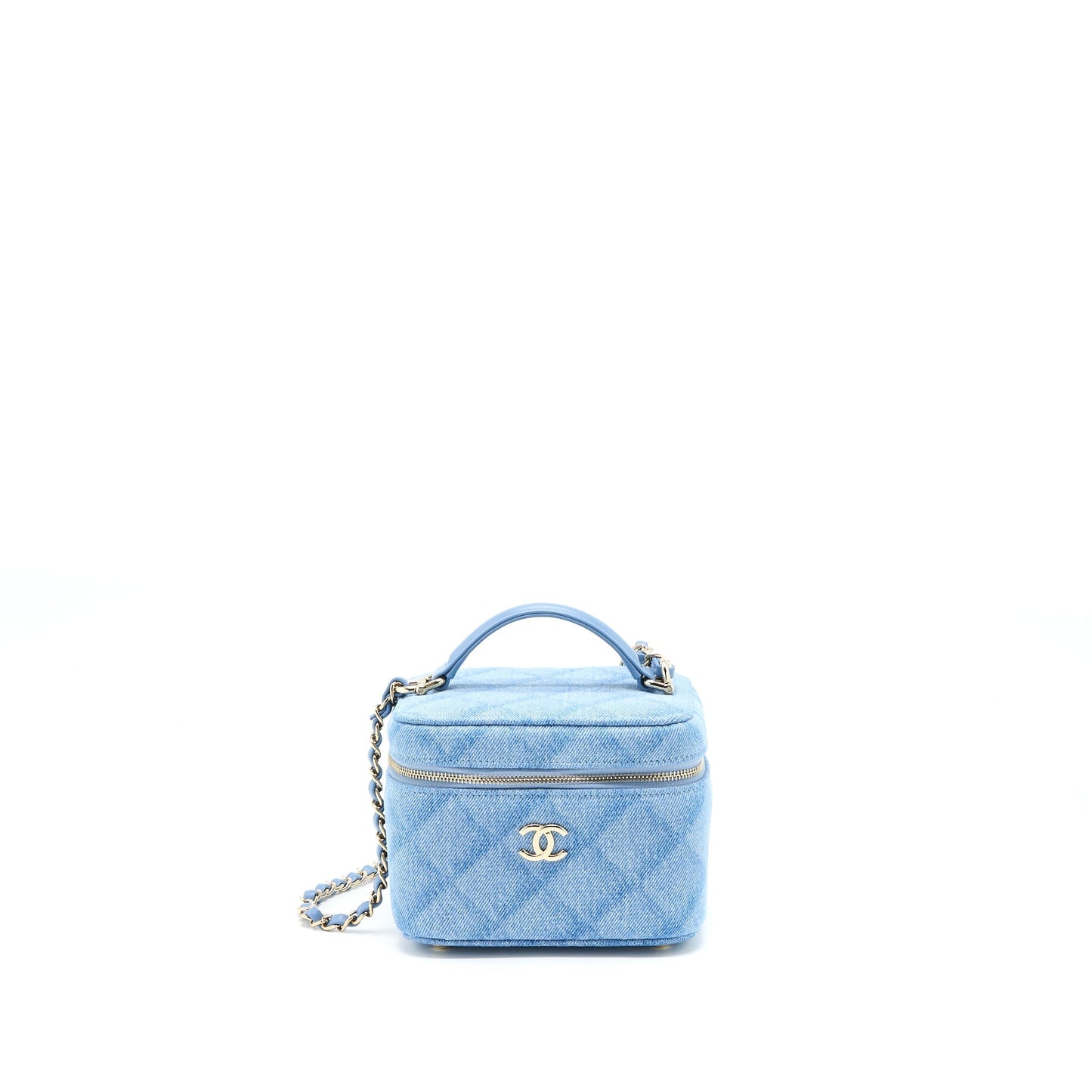 Chanel Vanity Case with Chain Denim LGHW (Microchip)