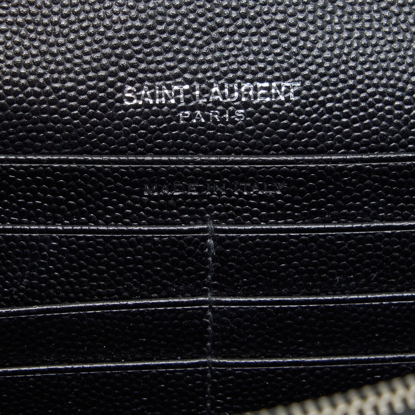Saint Laurent/YSL Chain Wallet Crossbody Bag Grain Calfskin Black SHW